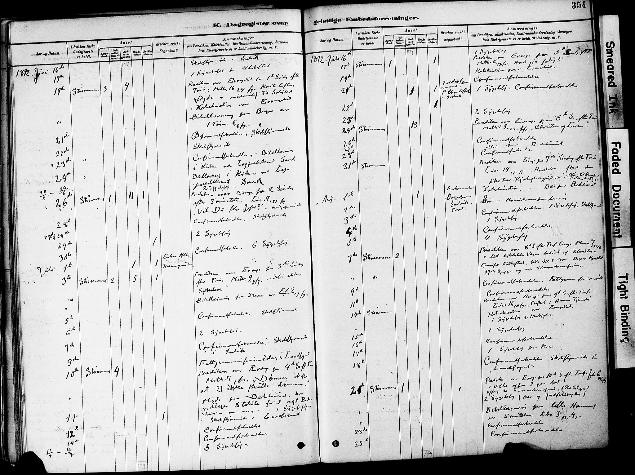 Strømm kirkebøker, AV/SAKO-A-322/F/Fa/L0004: Parish register (official) no. I 4, 1878-1899, p. 354