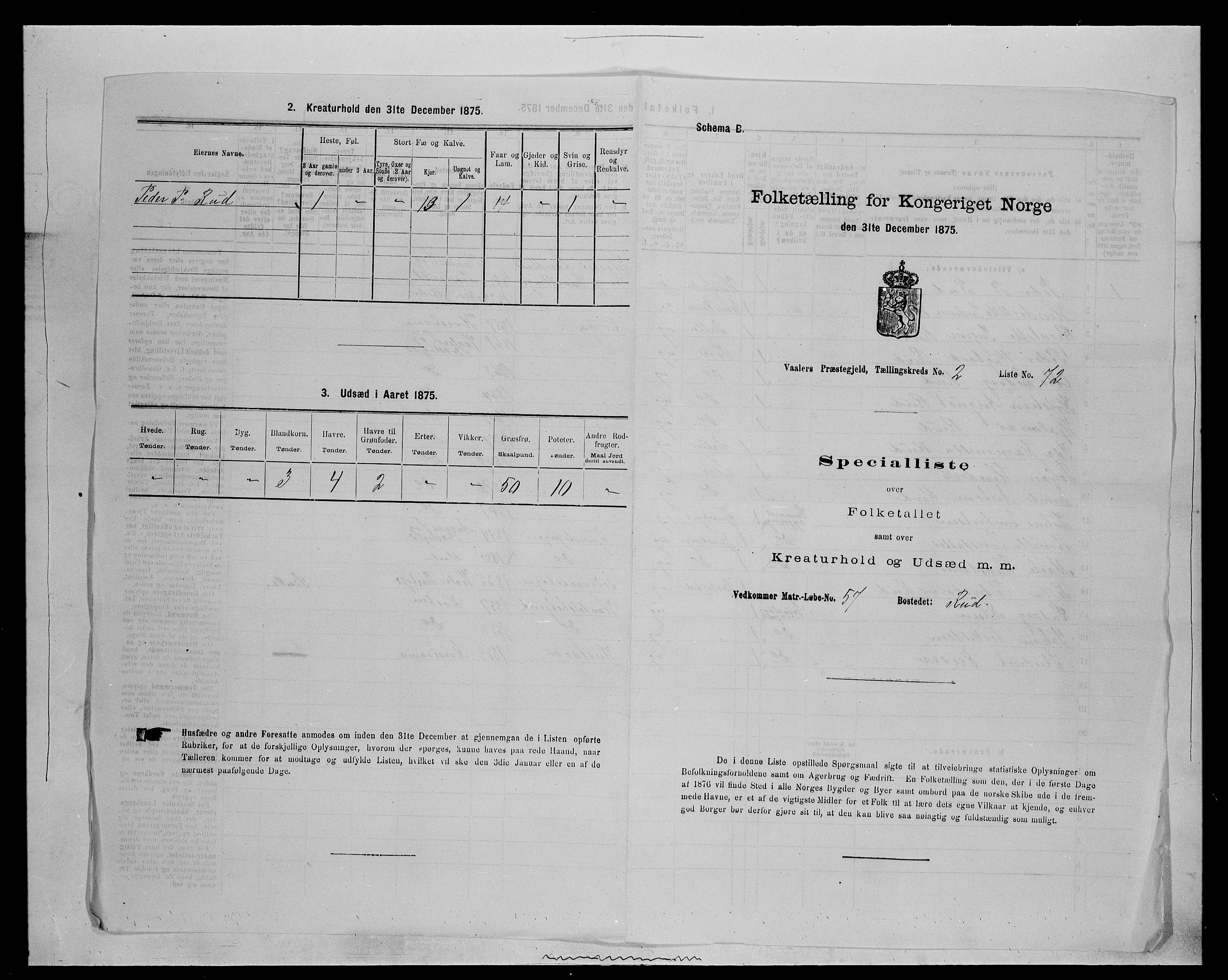 SAH, 1875 census for 0426P Våler parish (Hedmark), 1875, p. 387