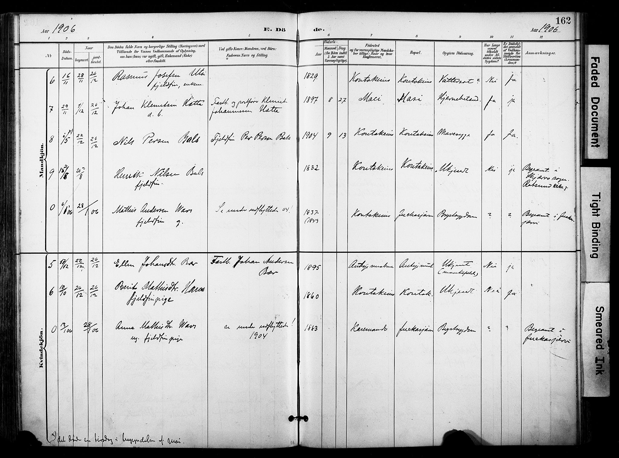 Kautokeino sokneprestembete, SATØ/S-1340/H/Ha/L0005.kirke: Parish register (official) no. 5, 1896-1916, p. 162