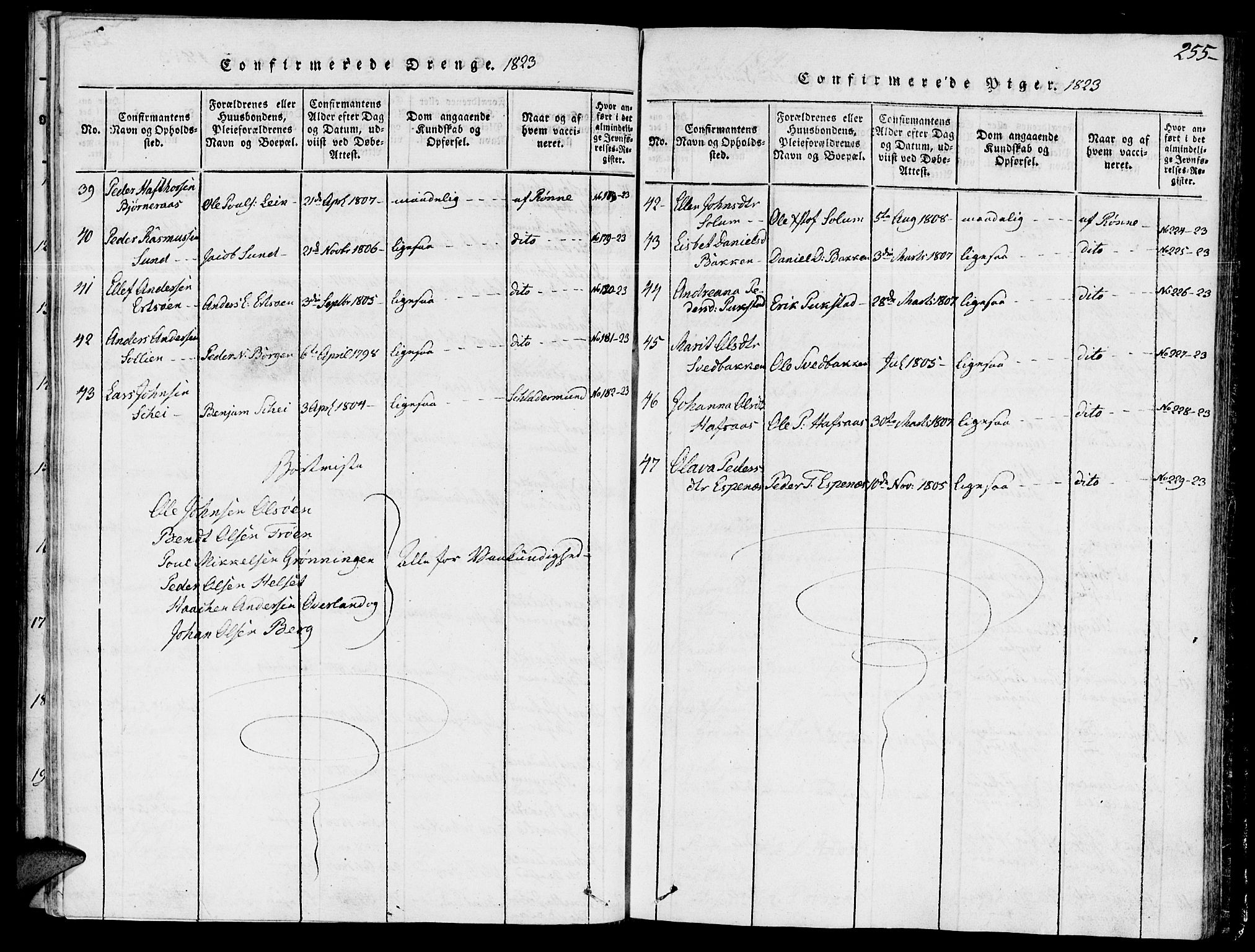 Ministerialprotokoller, klokkerbøker og fødselsregistre - Sør-Trøndelag, SAT/A-1456/646/L0608: Parish register (official) no. 646A06, 1816-1825, p. 255