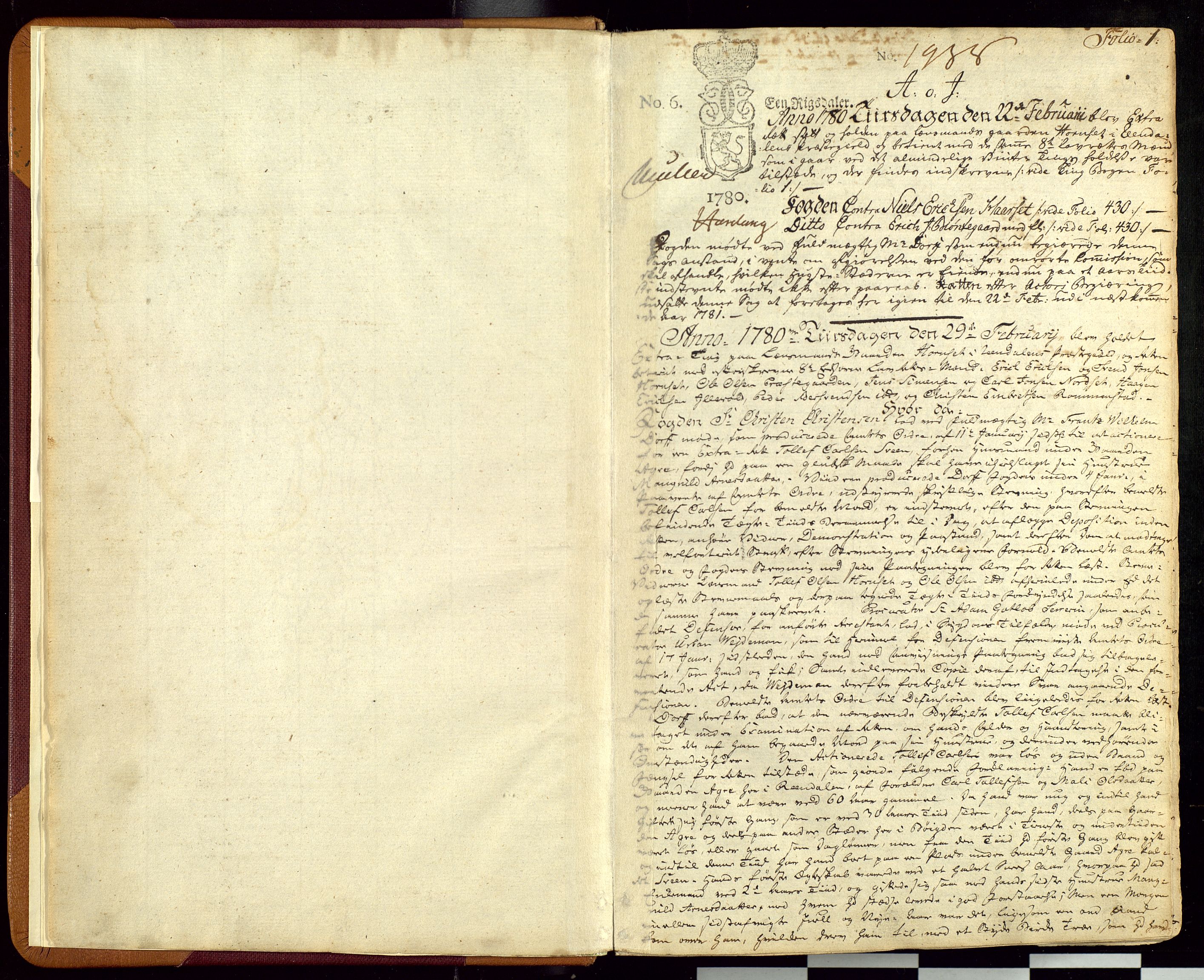 Østerdalen sorenskriveri, AV/SAH-TING-032/G/Gc/L0001: Ekstrarettsprotokoll, 1780-1792, p. 1