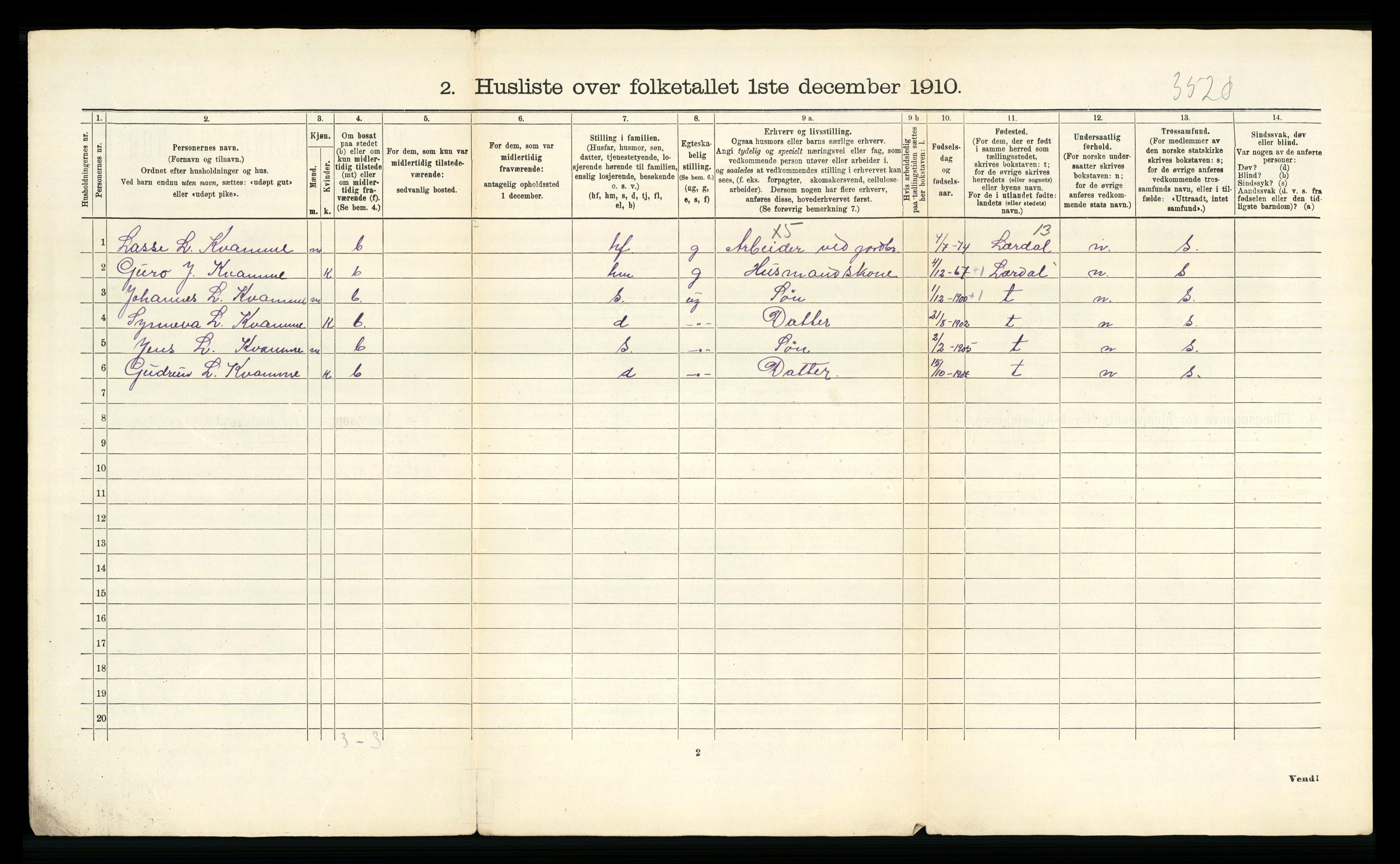 RA, 1910 census for Borgund, 1910, p. 24