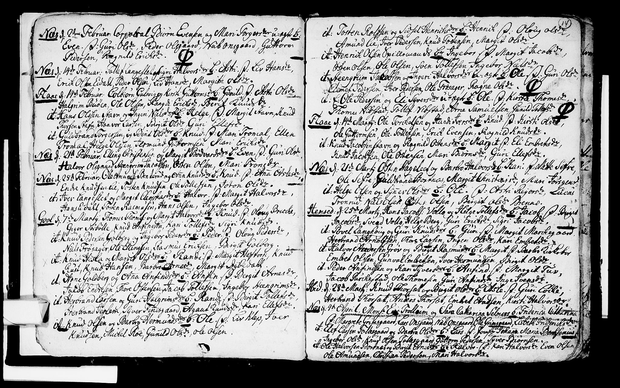 Nes kirkebøker, AV/SAKO-A-236/F/Fa/L0003: Parish register (official) no. 3, 1760-1764, p. 14