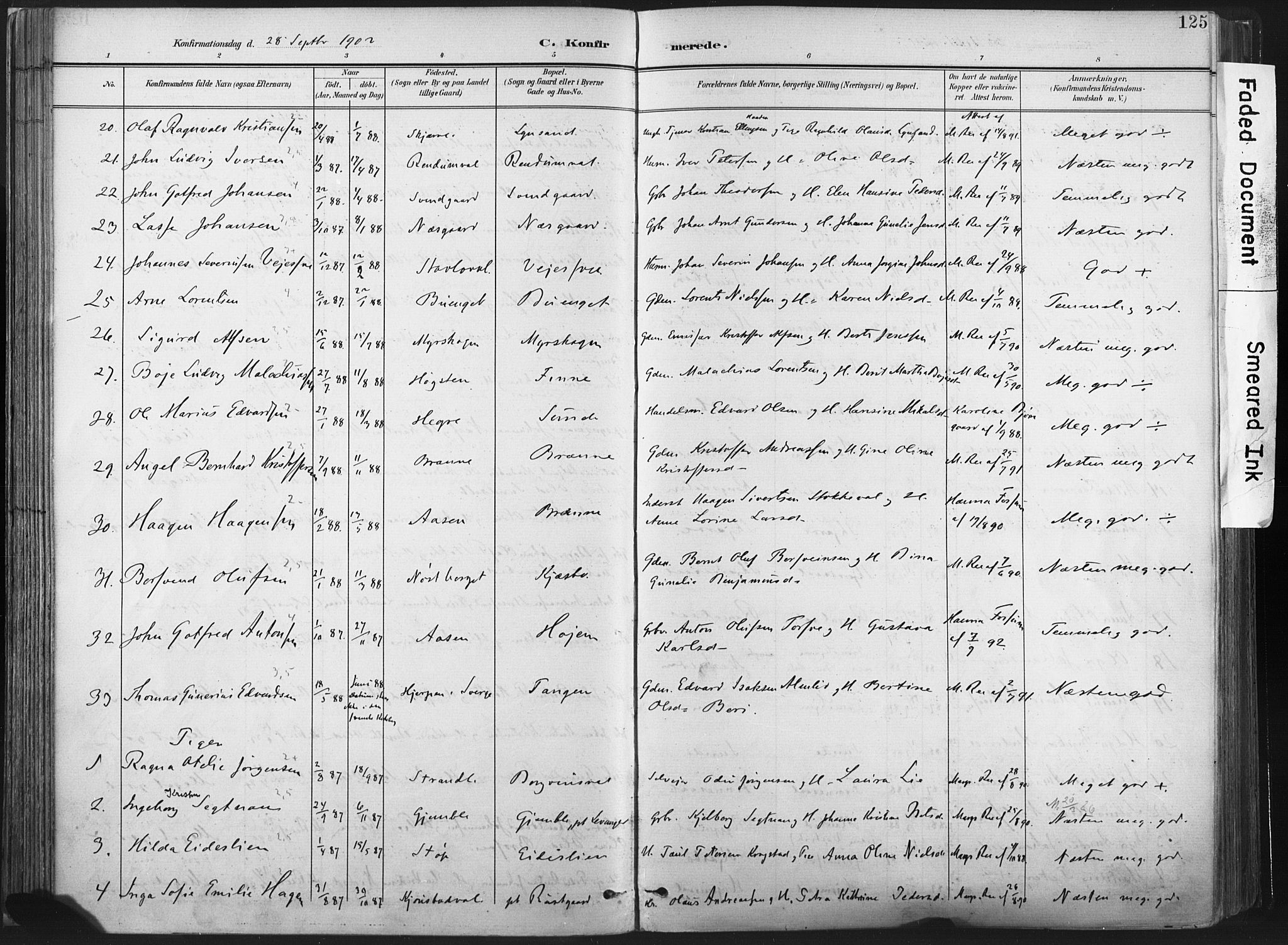 Ministerialprotokoller, klokkerbøker og fødselsregistre - Nord-Trøndelag, SAT/A-1458/717/L0162: Parish register (official) no. 717A12, 1898-1923, p. 125