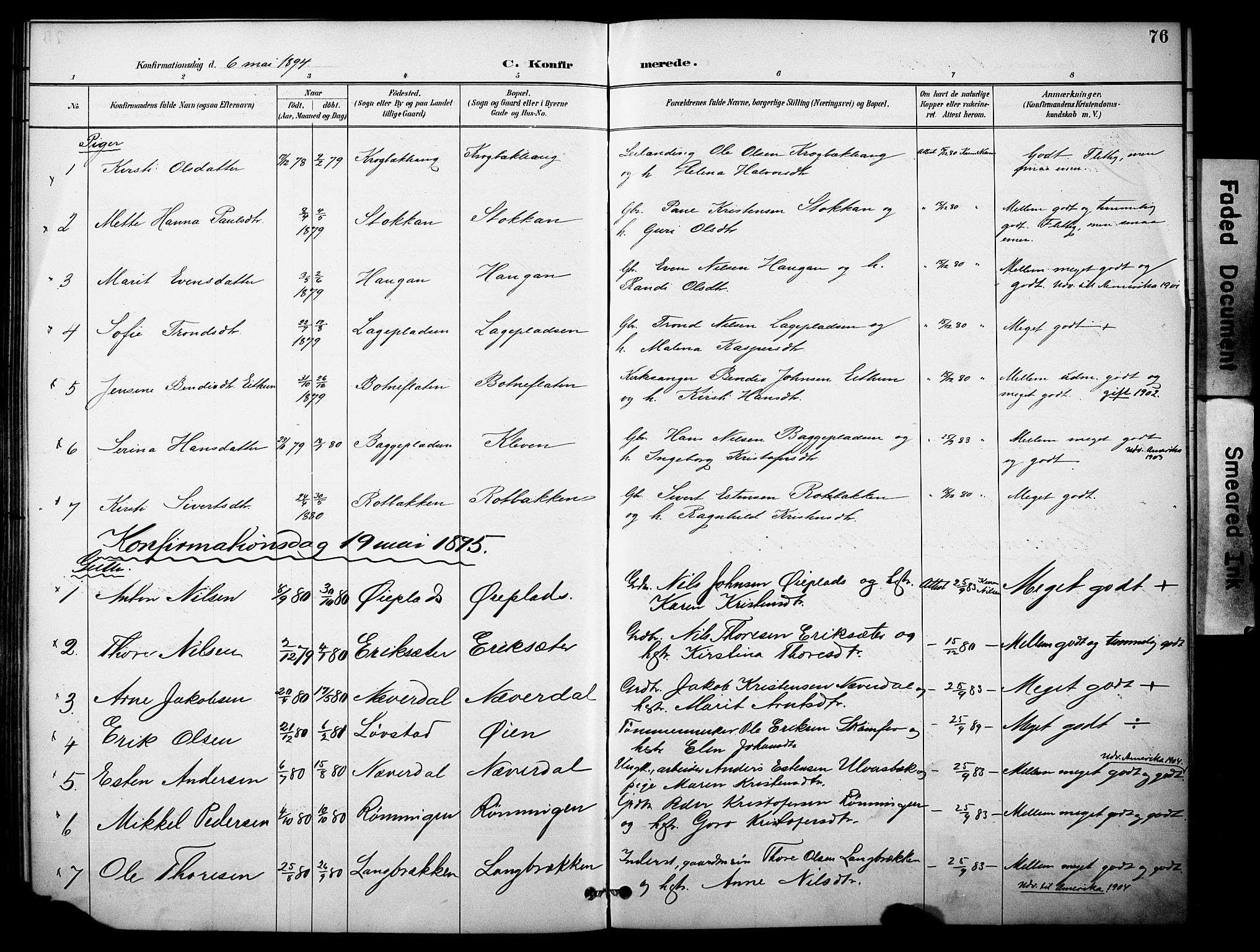 Kvikne prestekontor, SAH/PREST-064/H/Ha/Haa/L0007: Parish register (official) no. 7, 1887-1911, p. 76