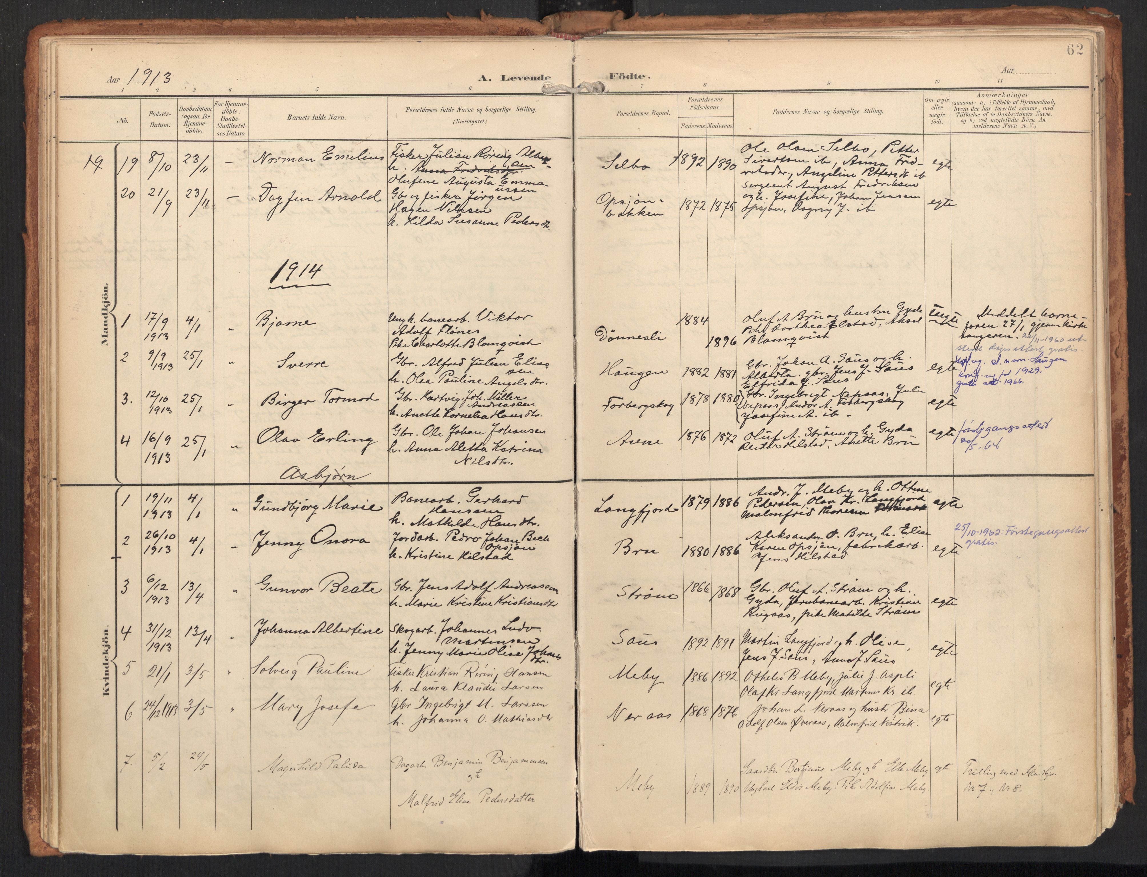 Ministerialprotokoller, klokkerbøker og fødselsregistre - Nordland, SAT/A-1459/814/L0227: Parish register (official) no. 814A08, 1899-1920, p. 62