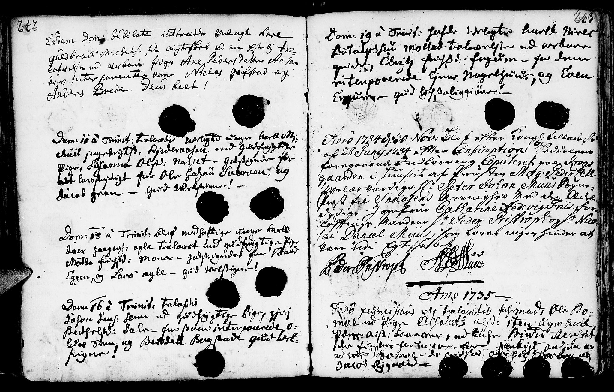 Ministerialprotokoller, klokkerbøker og fødselsregistre - Nord-Trøndelag, AV/SAT-A-1458/749/L0467: Parish register (official) no. 749A01, 1733-1787, p. 242-243
