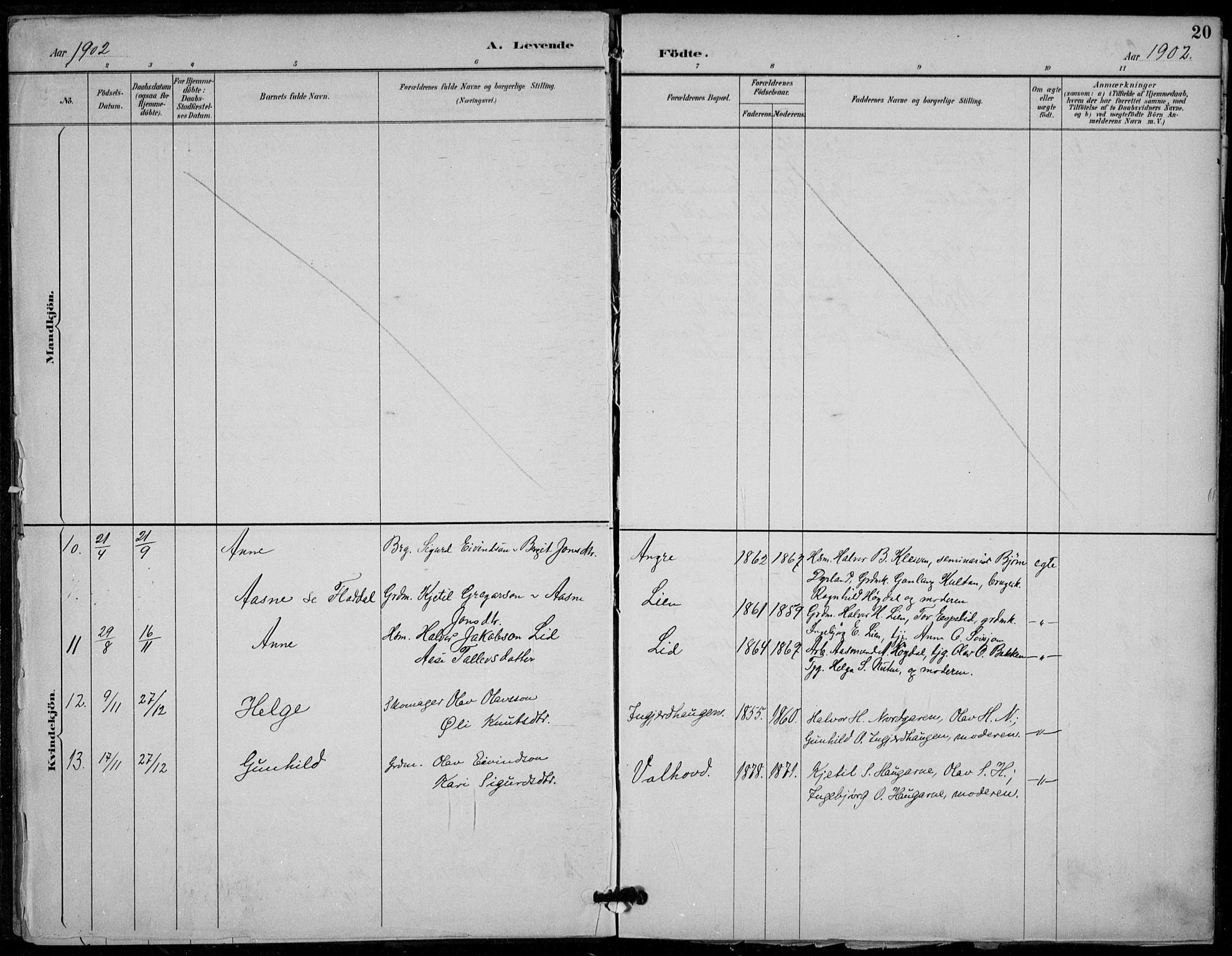 Seljord kirkebøker, SAKO/A-20/F/Fc/L0002: Parish register (official) no. III 2, 1887-1920, p. 20
