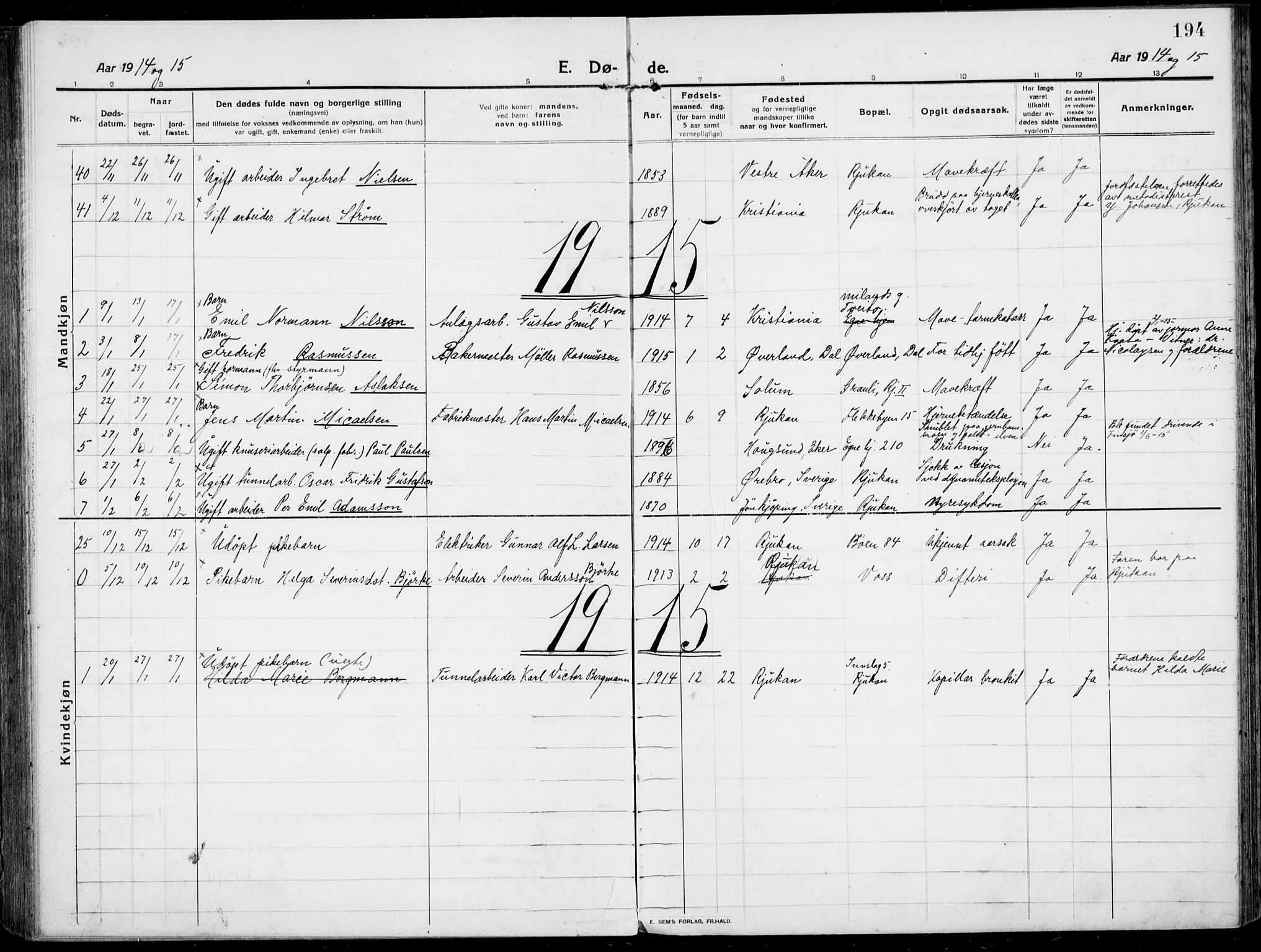 Rjukan kirkebøker, SAKO/A-294/F/Fa/L0002: Parish register (official) no. 2, 1912-1917, p. 194