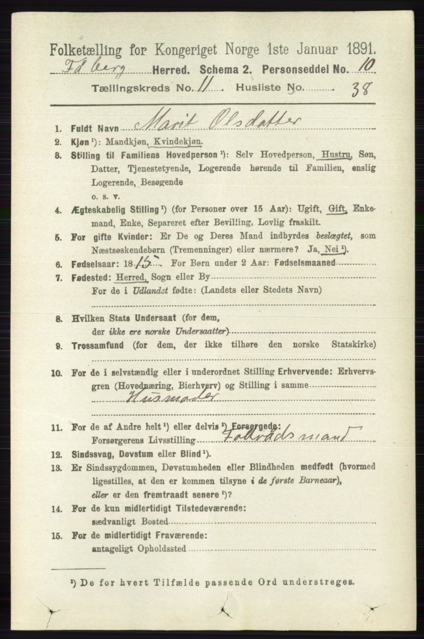 RA, 1891 census for 0524 Fåberg, 1891, p. 4682