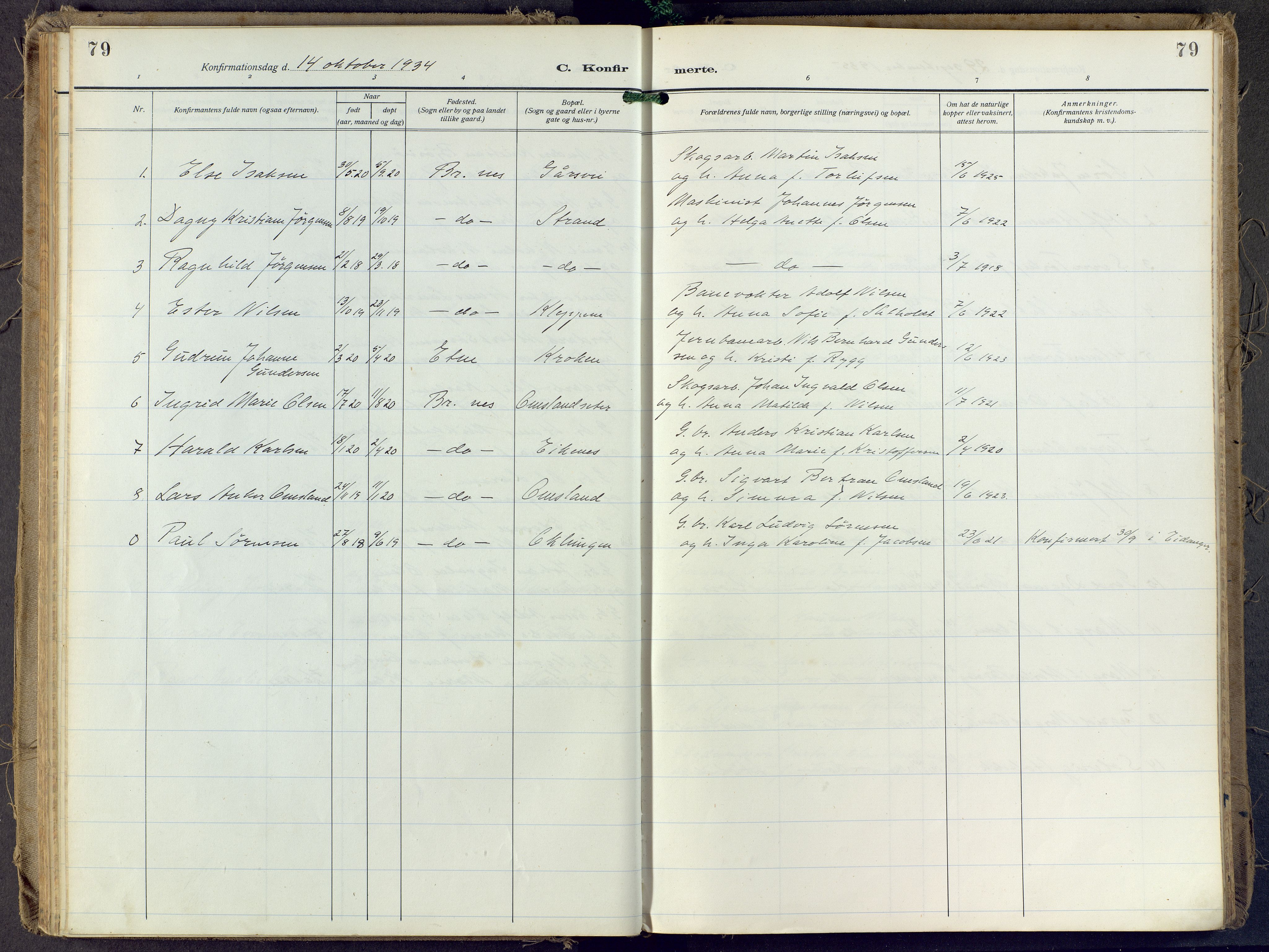 Brunlanes kirkebøker, SAKO/A-342/F/Fd/L0002: Parish register (official) no. IV 2, 1918-1958, p. 79