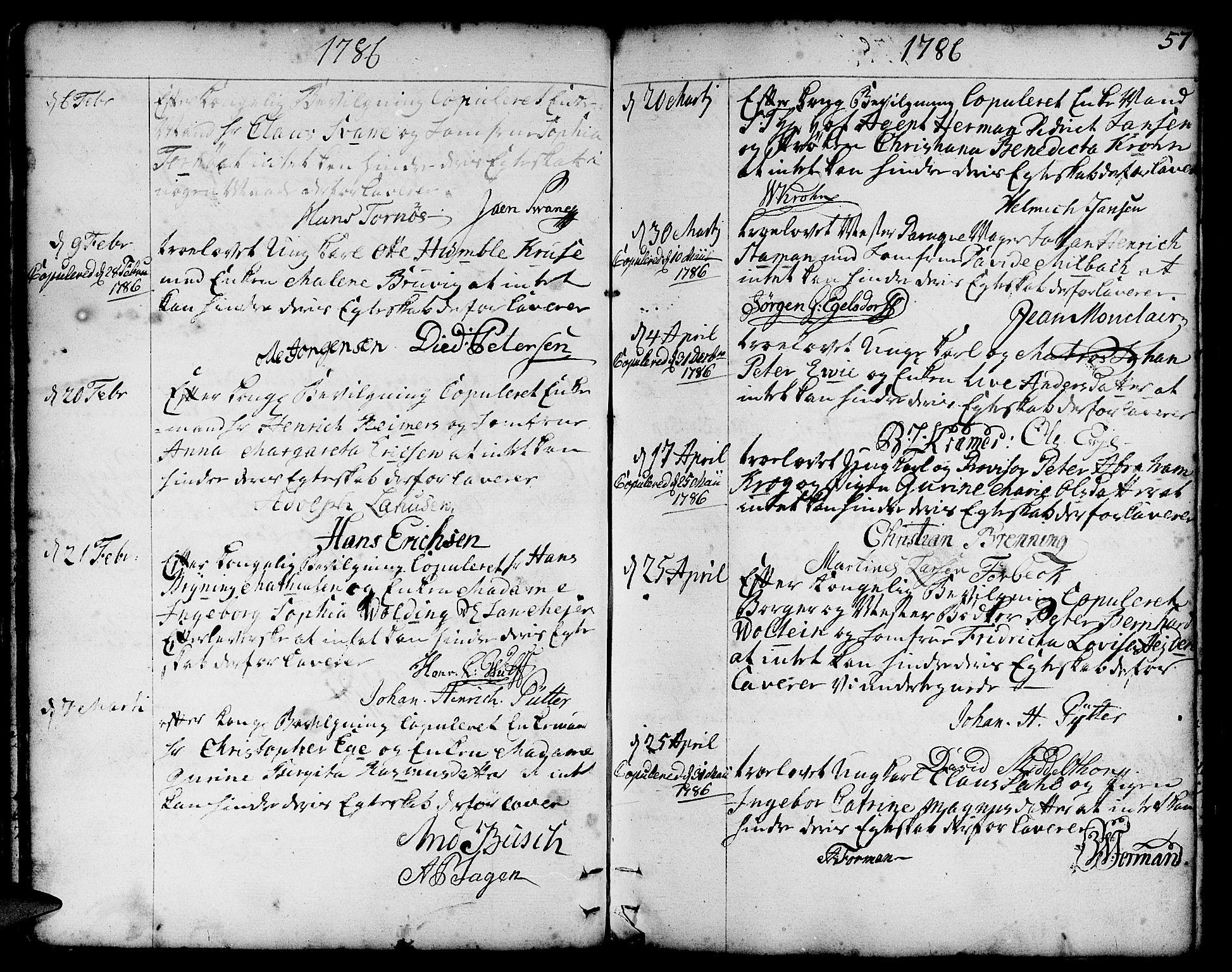 Nykirken Sokneprestembete, SAB/A-77101/H/Haa/L0008: Parish register (official) no. A 8, 1776-1814, p. 57