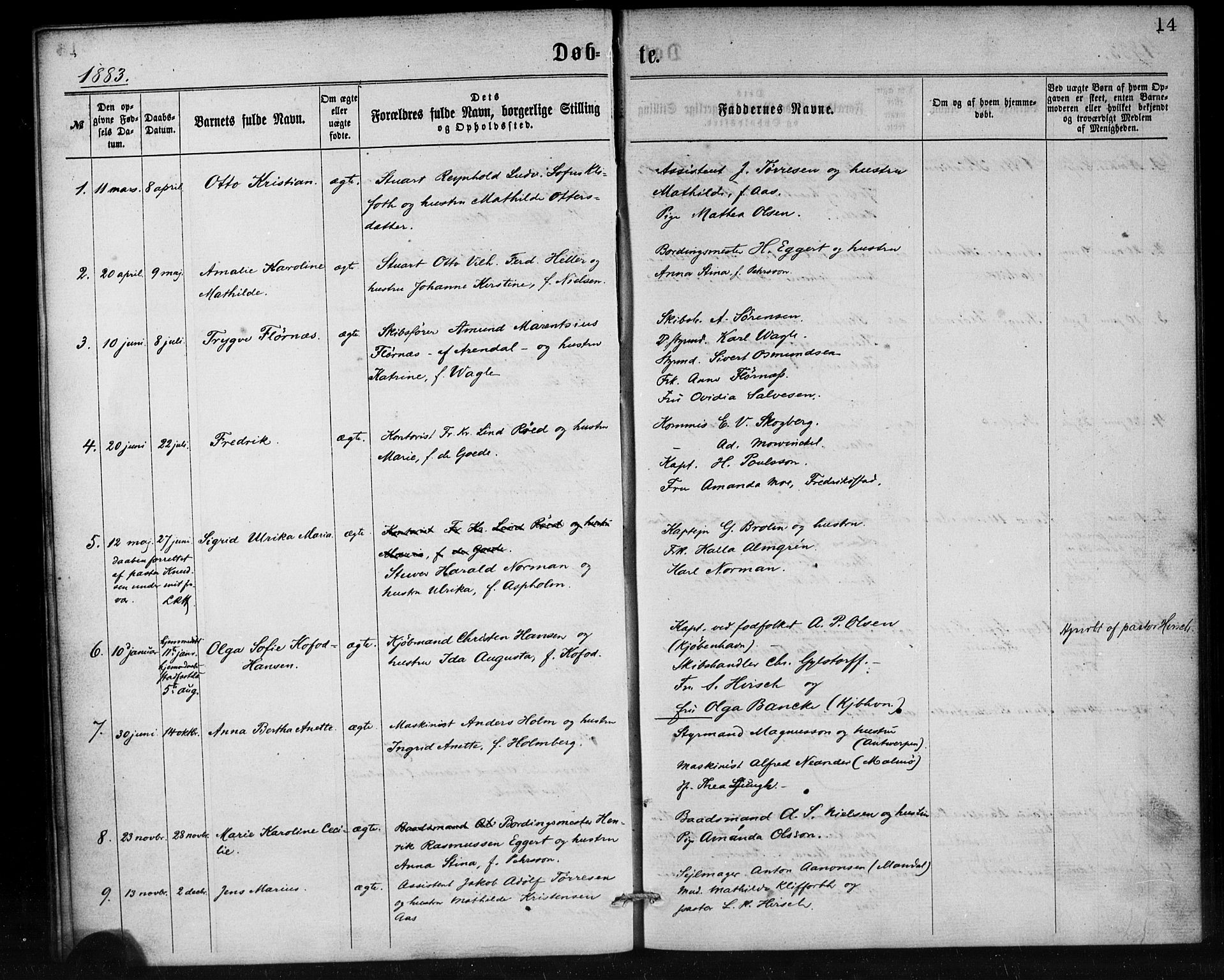 Den norske sjømannsmisjon i utlandet/Antwerpen, SAB/SAB/PA-0105/H/Ha/L0001: Parish register (official) no. A 1, 1865-1887, p. 14