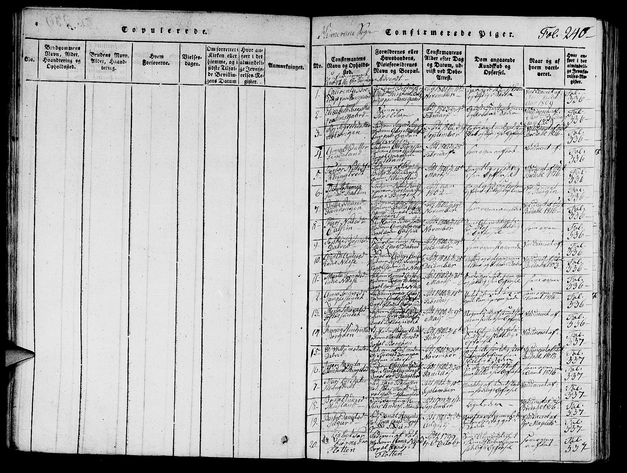 Nedstrand sokneprestkontor, SAST/A-101841/01/V: Parish register (copy) no. B 1 /1, 1816-1847, p. 240