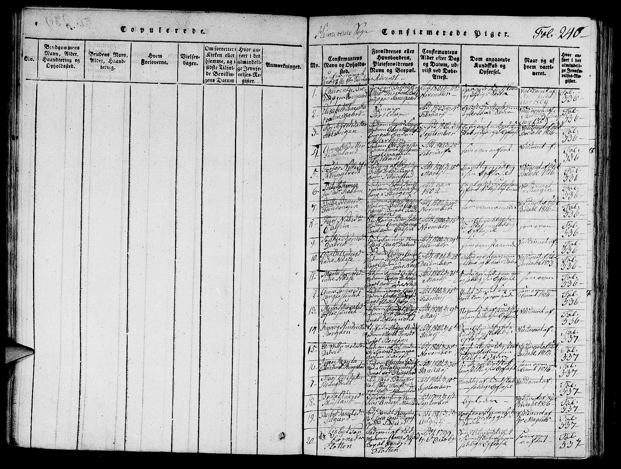 Nedstrand sokneprestkontor, AV/SAST-A-101841/01/V: Parish register (copy) no. B 1 /1, 1816-1847, p. 240