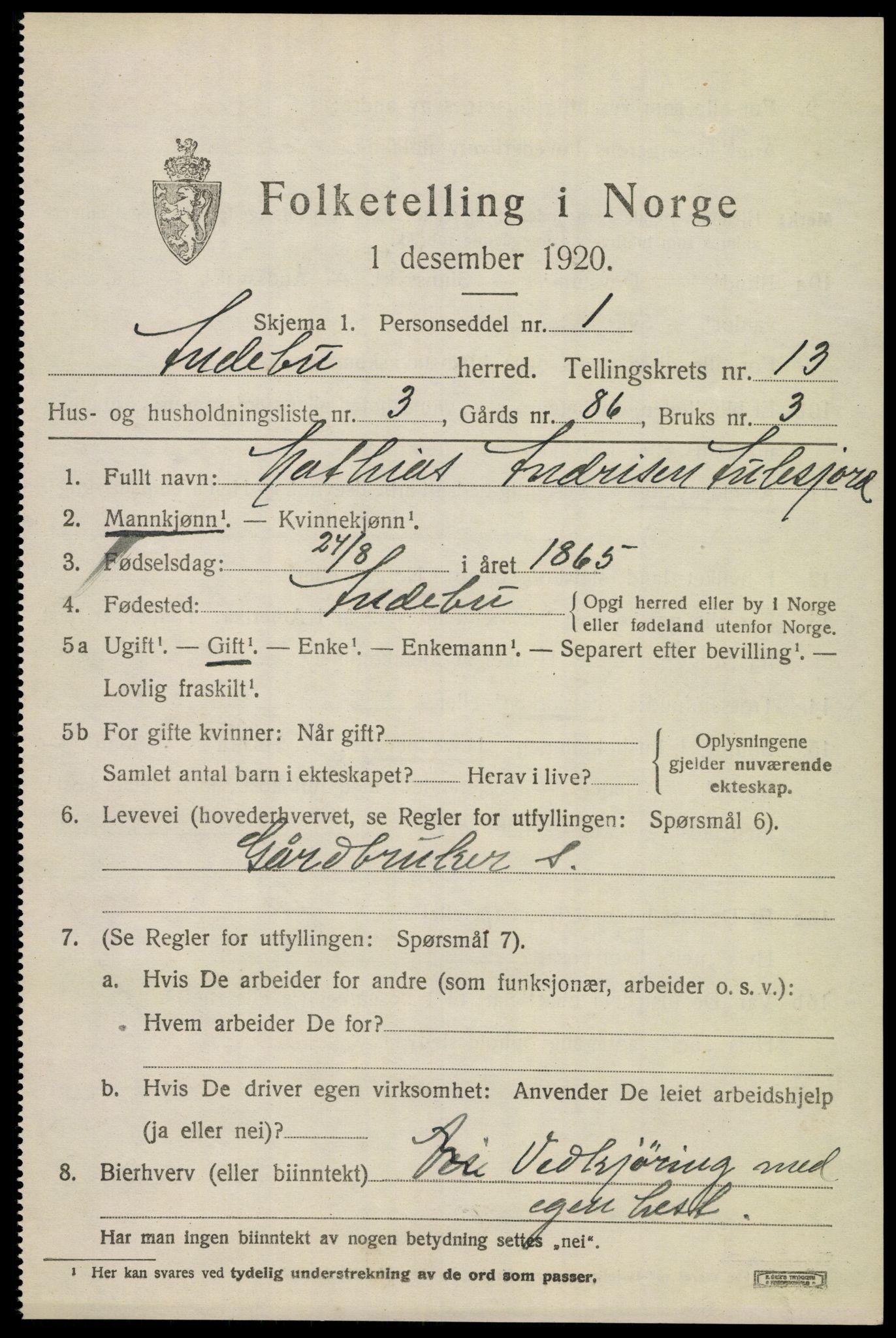 SAKO, 1920 census for Andebu, 1920, p. 4812