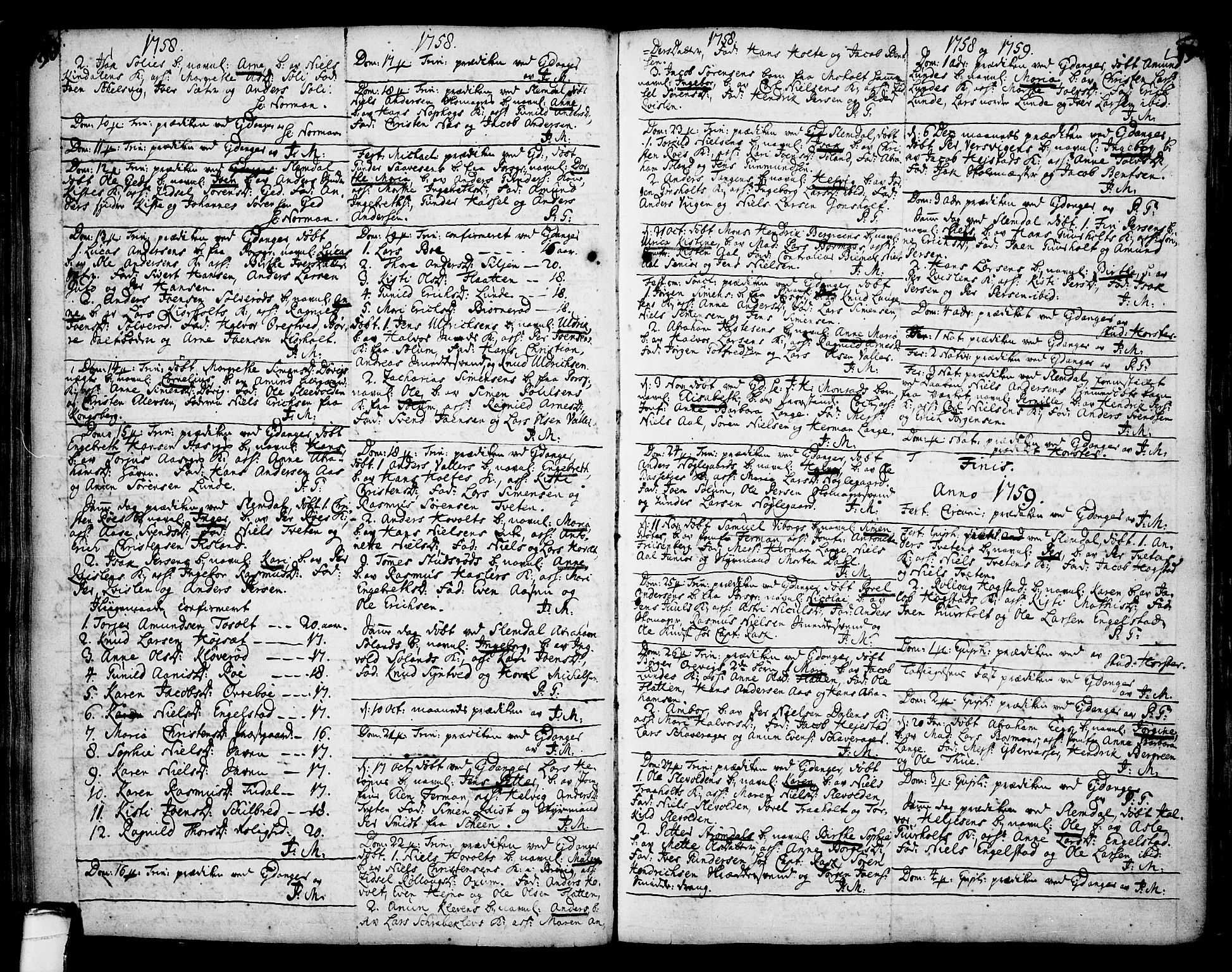 Eidanger kirkebøker, SAKO/A-261/F/Fa/L0004: Parish register (official) no. 4, 1733-1759, p. 190-191