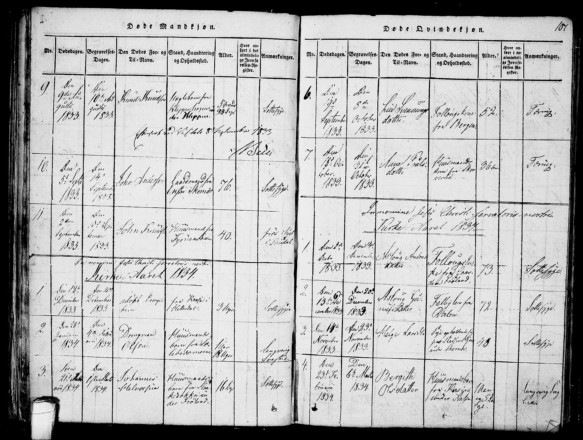 Hjartdal kirkebøker, SAKO/A-270/F/Fb/L0001: Parish register (official) no. II 1, 1815-1843, p. 107
