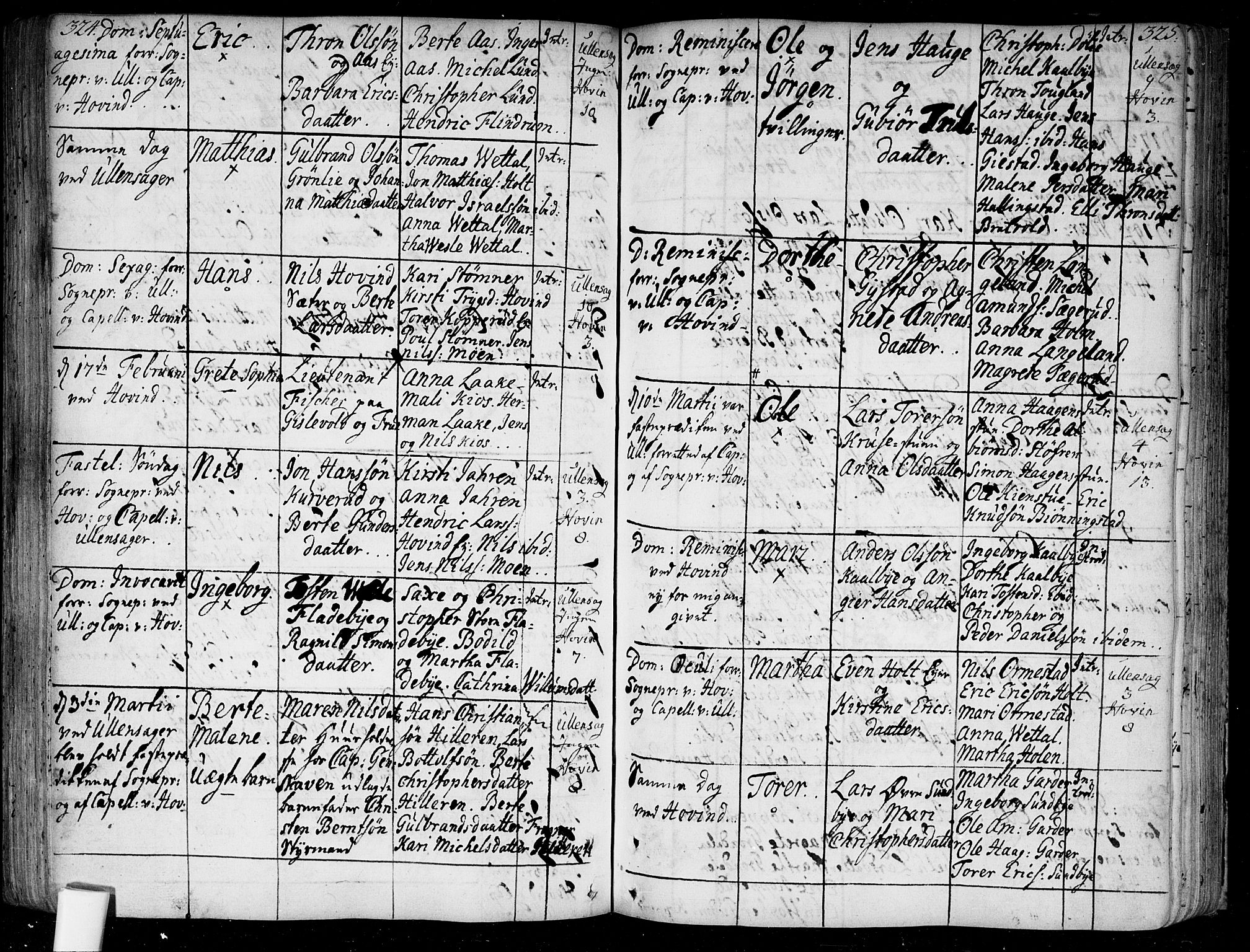 Ullensaker prestekontor Kirkebøker, SAO/A-10236a/F/Fa/L0005: Parish register (official) no. I 5, 1733-1762, p. 324-325