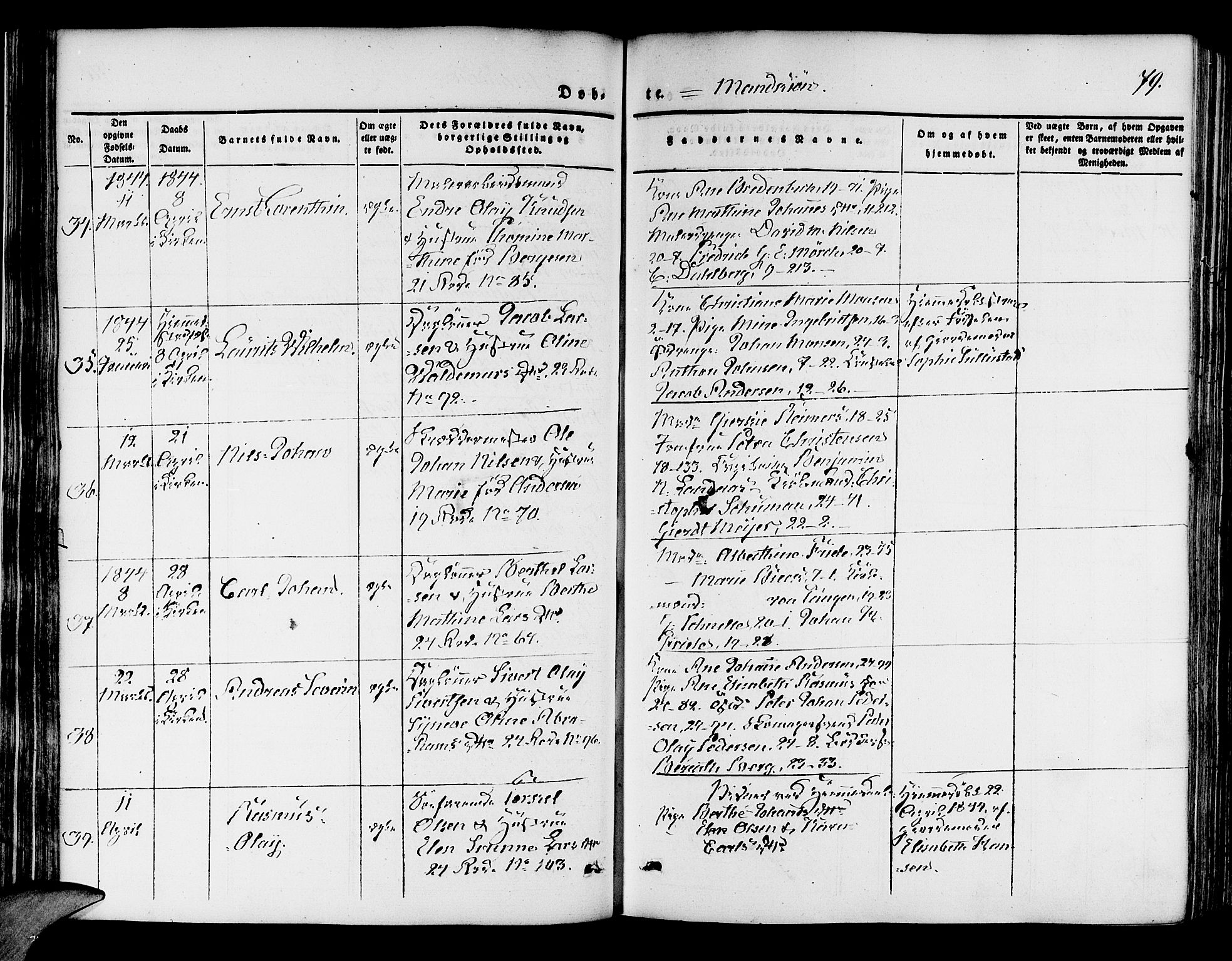 Korskirken sokneprestembete, AV/SAB-A-76101/H/Hab: Parish register (copy) no. B 1, 1839-1847, p. 79