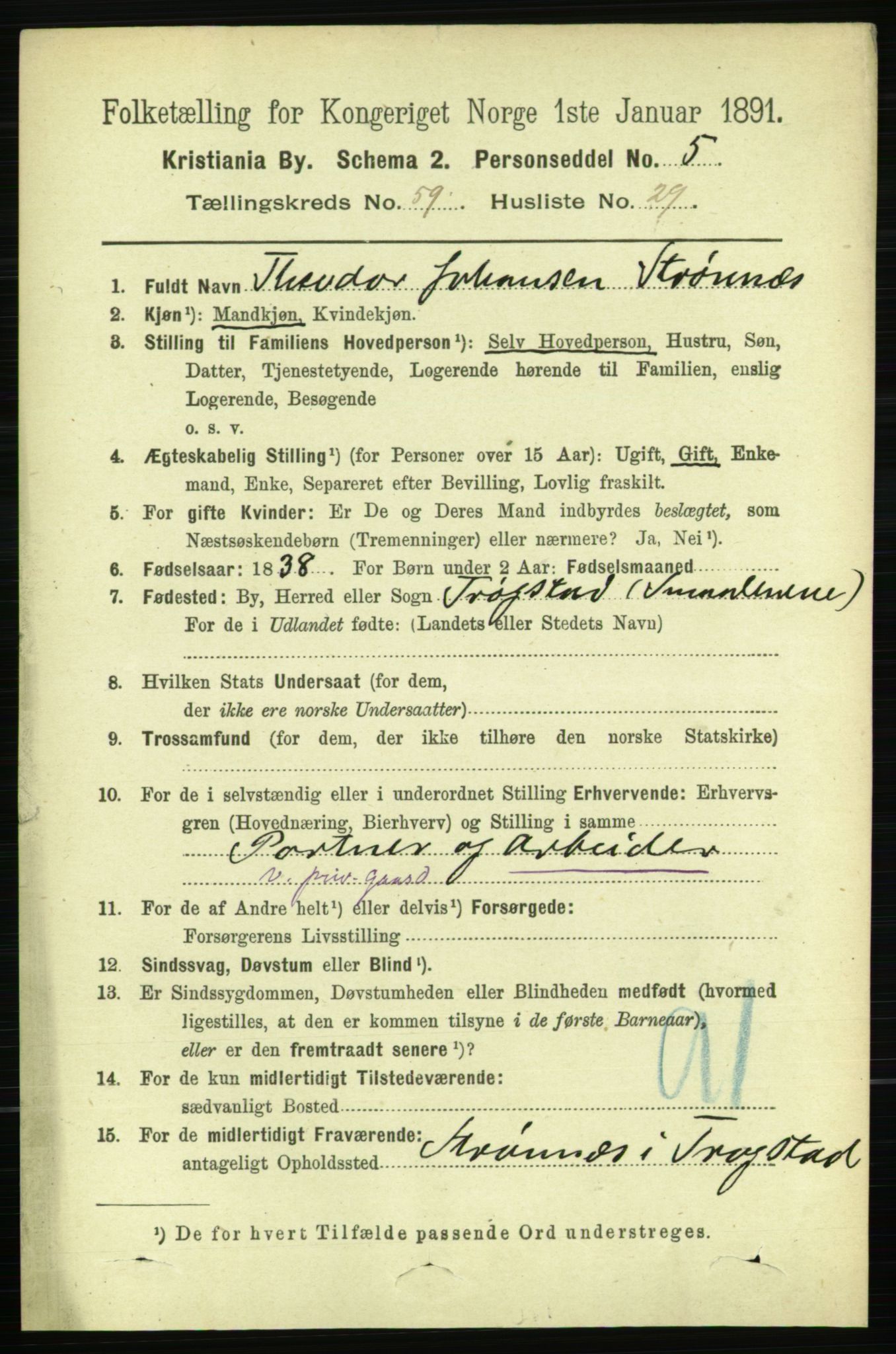 RA, 1891 census for 0301 Kristiania, 1891, p. 31832