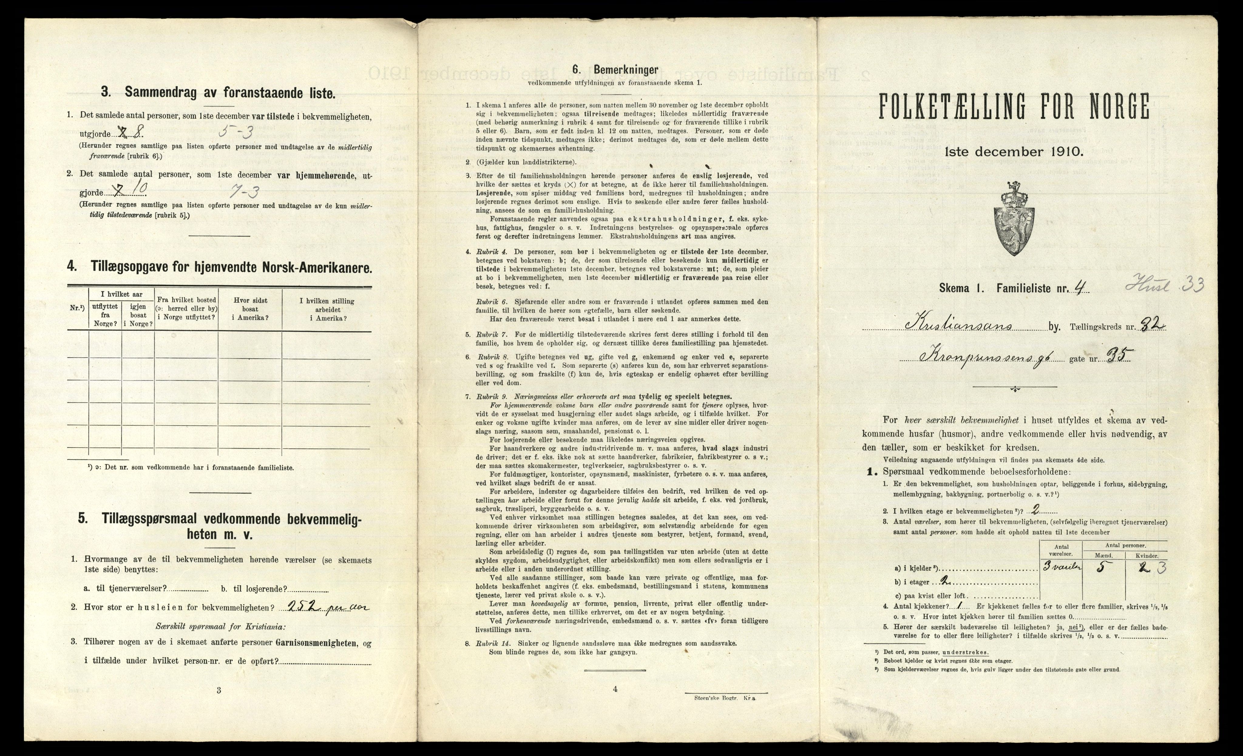 RA, 1910 census for Kristiansand, 1910, p. 8584