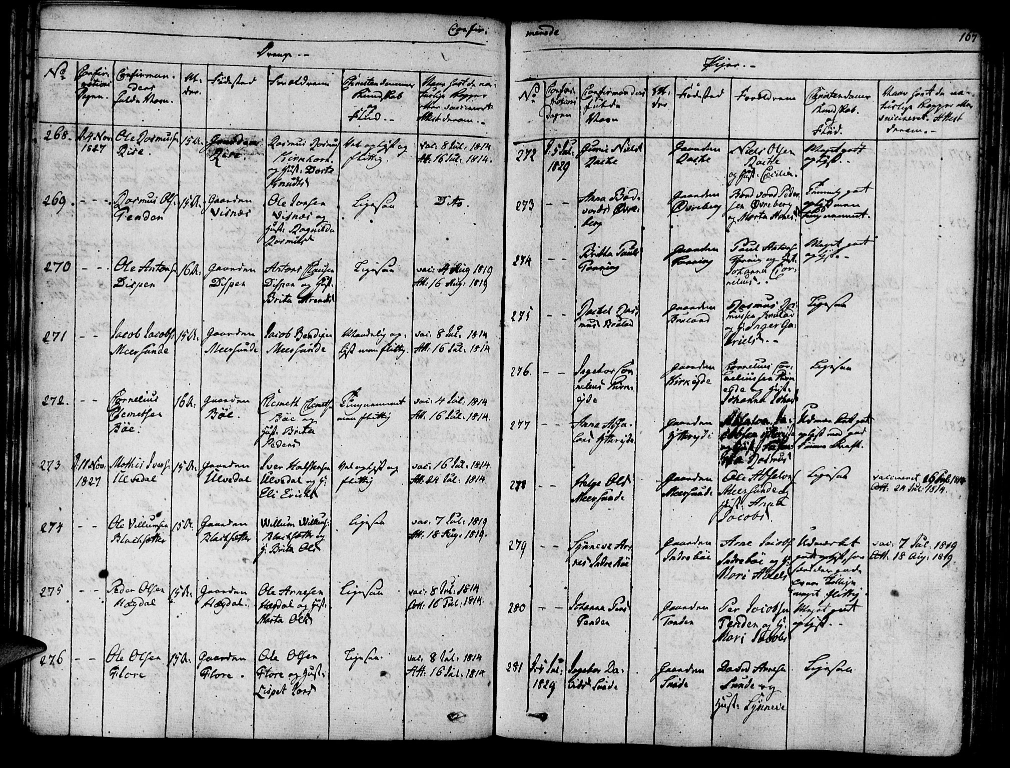 Innvik sokneprestembete, SAB/A-80501: Parish register (official) no. A 3, 1820-1832, p. 167