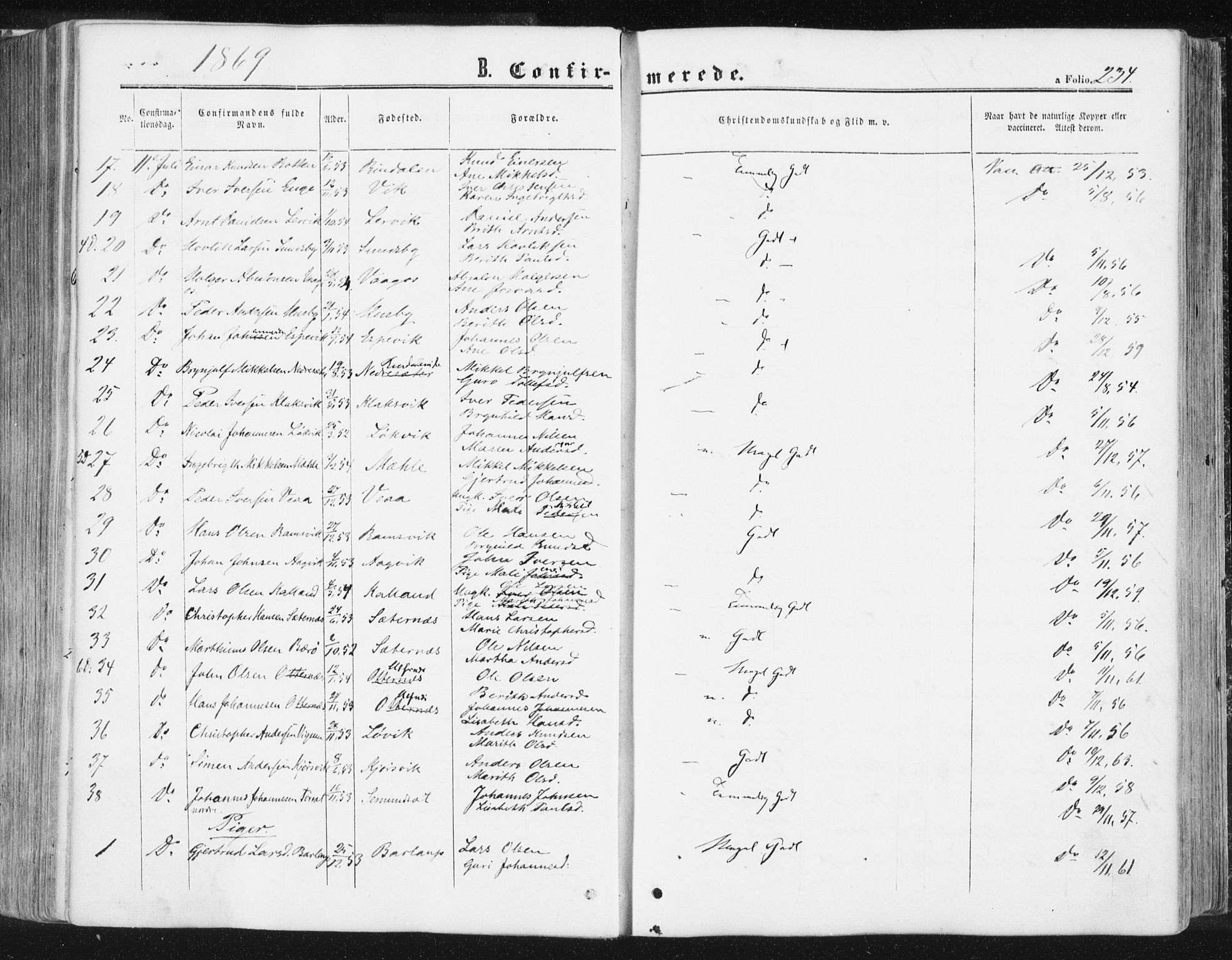 Ministerialprotokoller, klokkerbøker og fødselsregistre - Møre og Romsdal, AV/SAT-A-1454/578/L0905: Parish register (official) no. 578A04, 1859-1877, p. 234