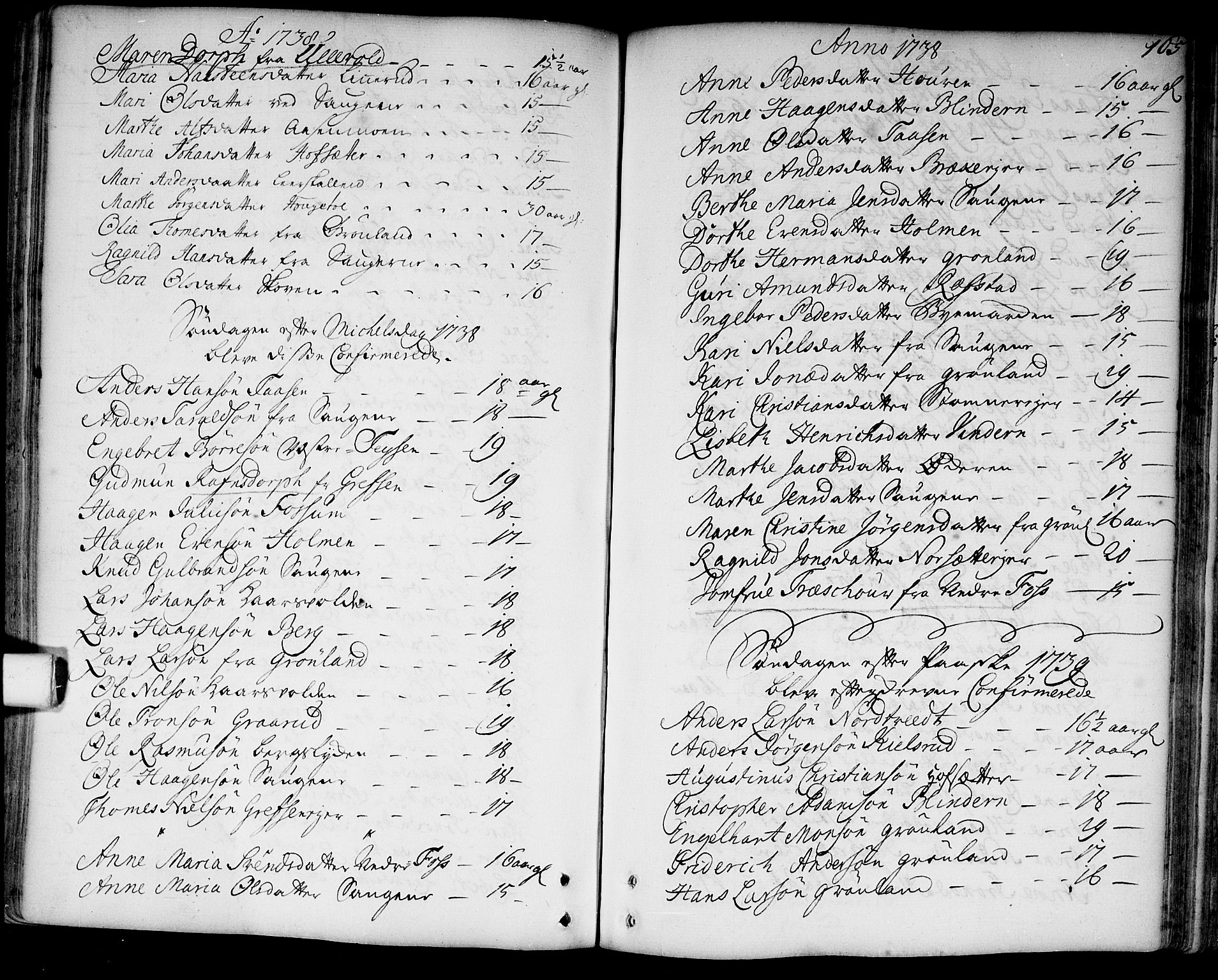 Aker prestekontor kirkebøker, AV/SAO-A-10861/F/L0007: Parish register (official) no. 7, 1734-1748, p. 165