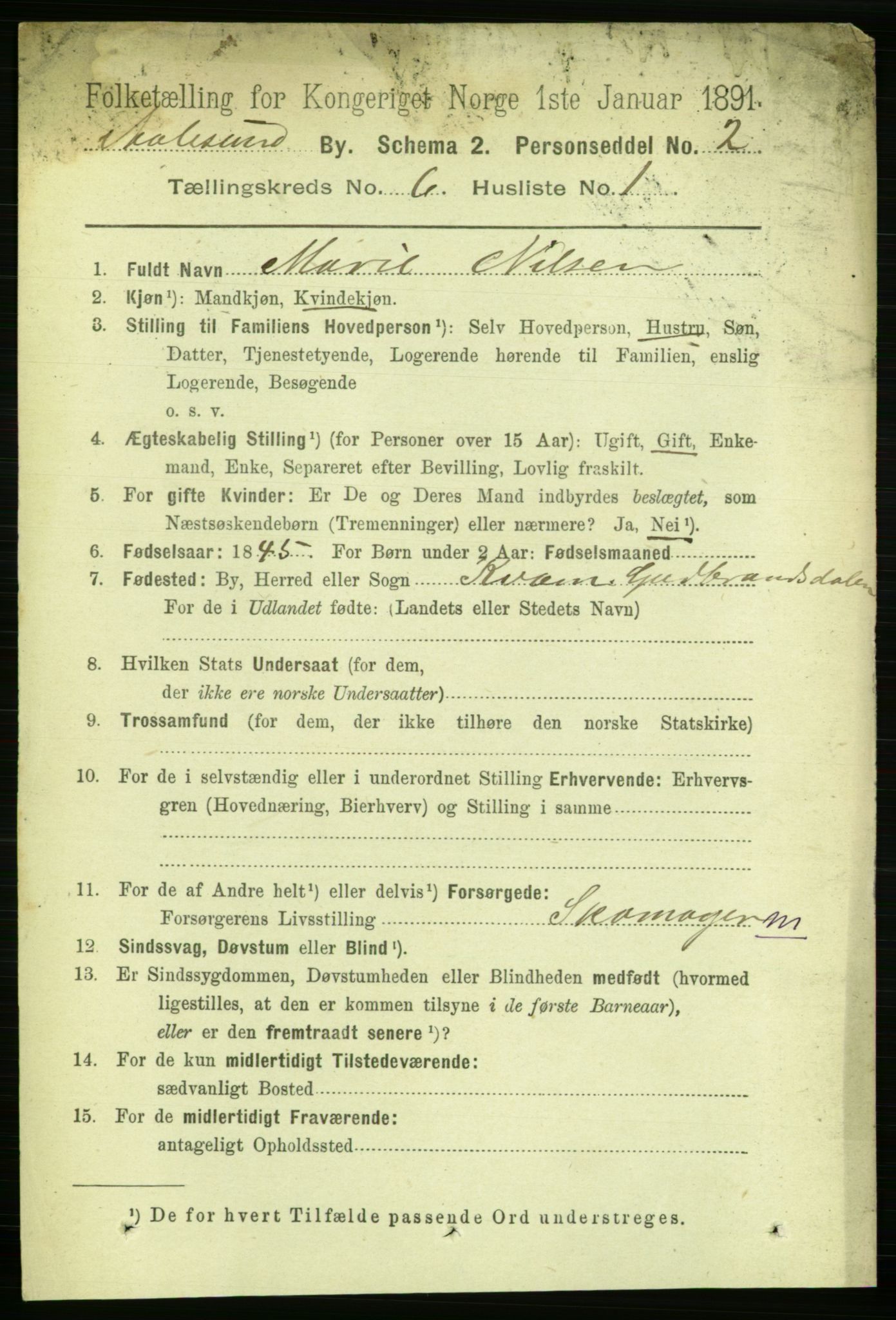 RA, 1891 census for 1501 Ålesund, 1891, p. 4350