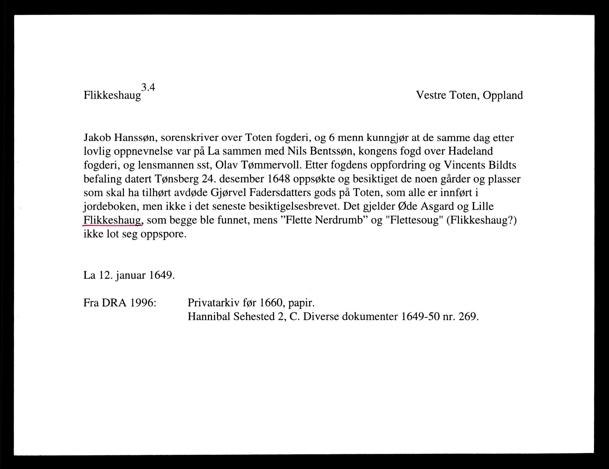 Riksarkivets diplomsamling, AV/RA-EA-5965/F35/F35e/L0011: Registreringssedler Oppland 3, 1400-1700, p. 217