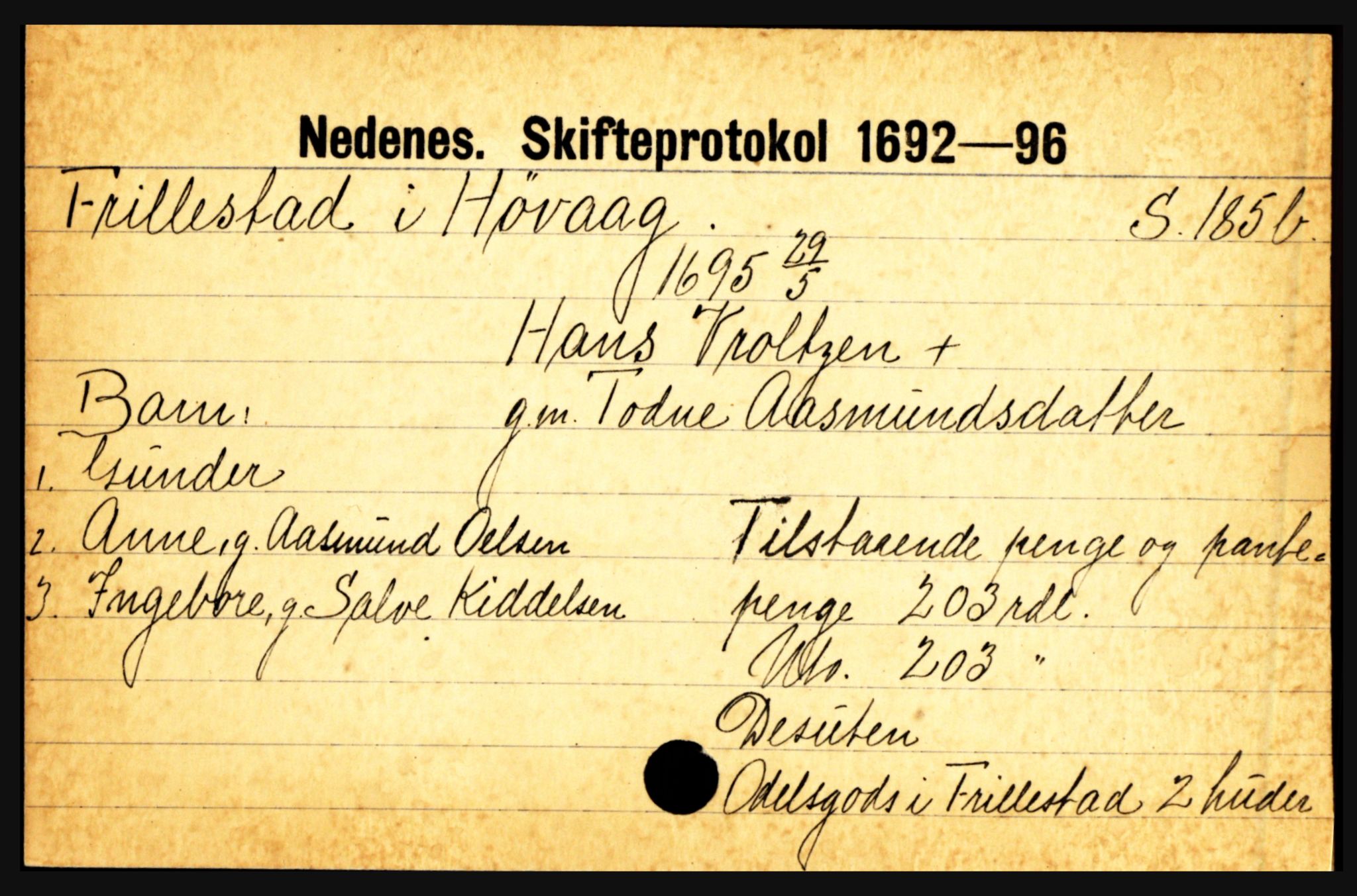 Nedenes sorenskriveri før 1824, AV/SAK-1221-0007/H, p. 7623