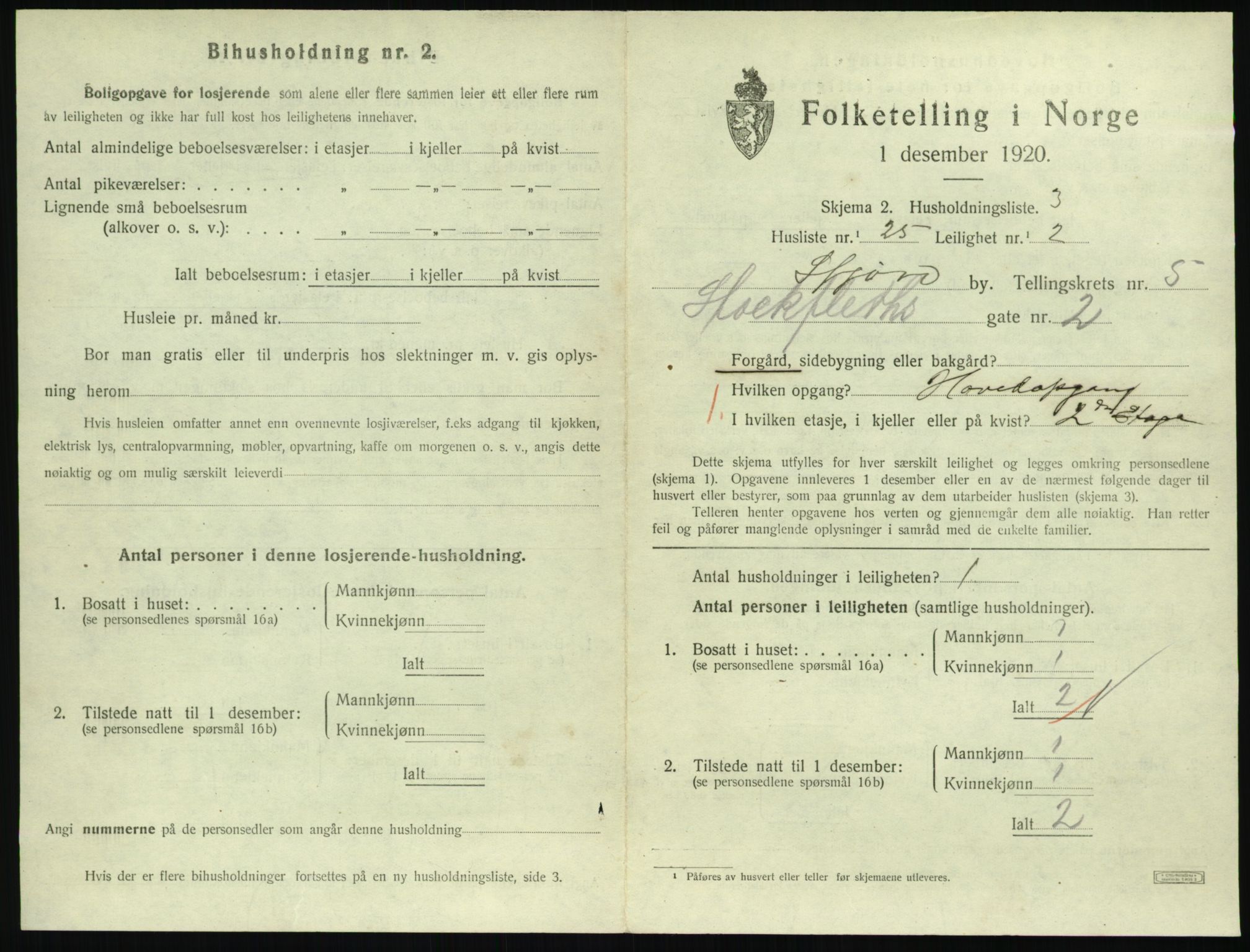 SAKO, 1920 census for Sandefjord, 1920, p. 2504