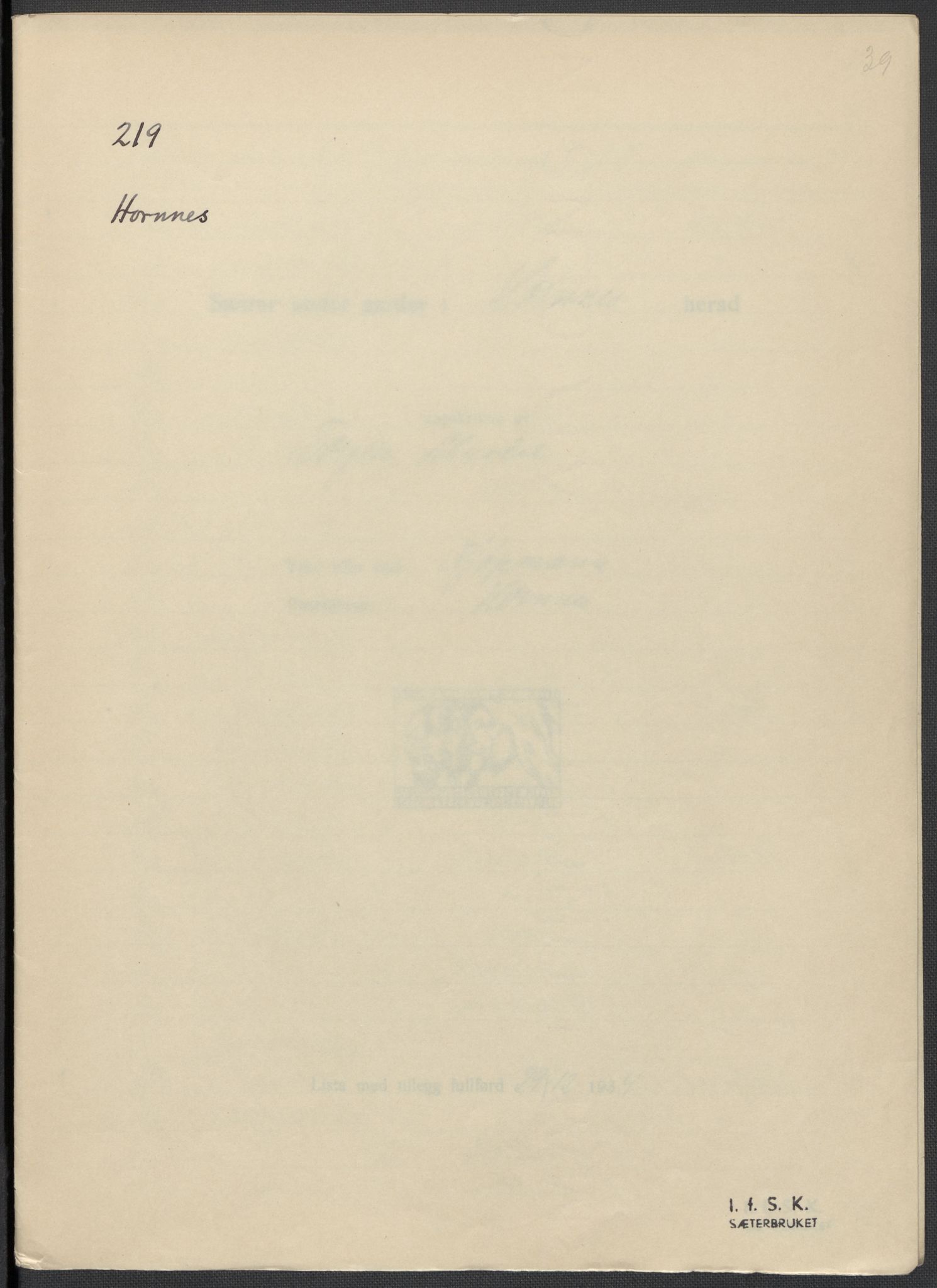 Instituttet for sammenlignende kulturforskning, RA/PA-0424/F/Fc/L0008/0002: Eske B8: / Aust-Agder (perm XX), 1932-1936, p. 39