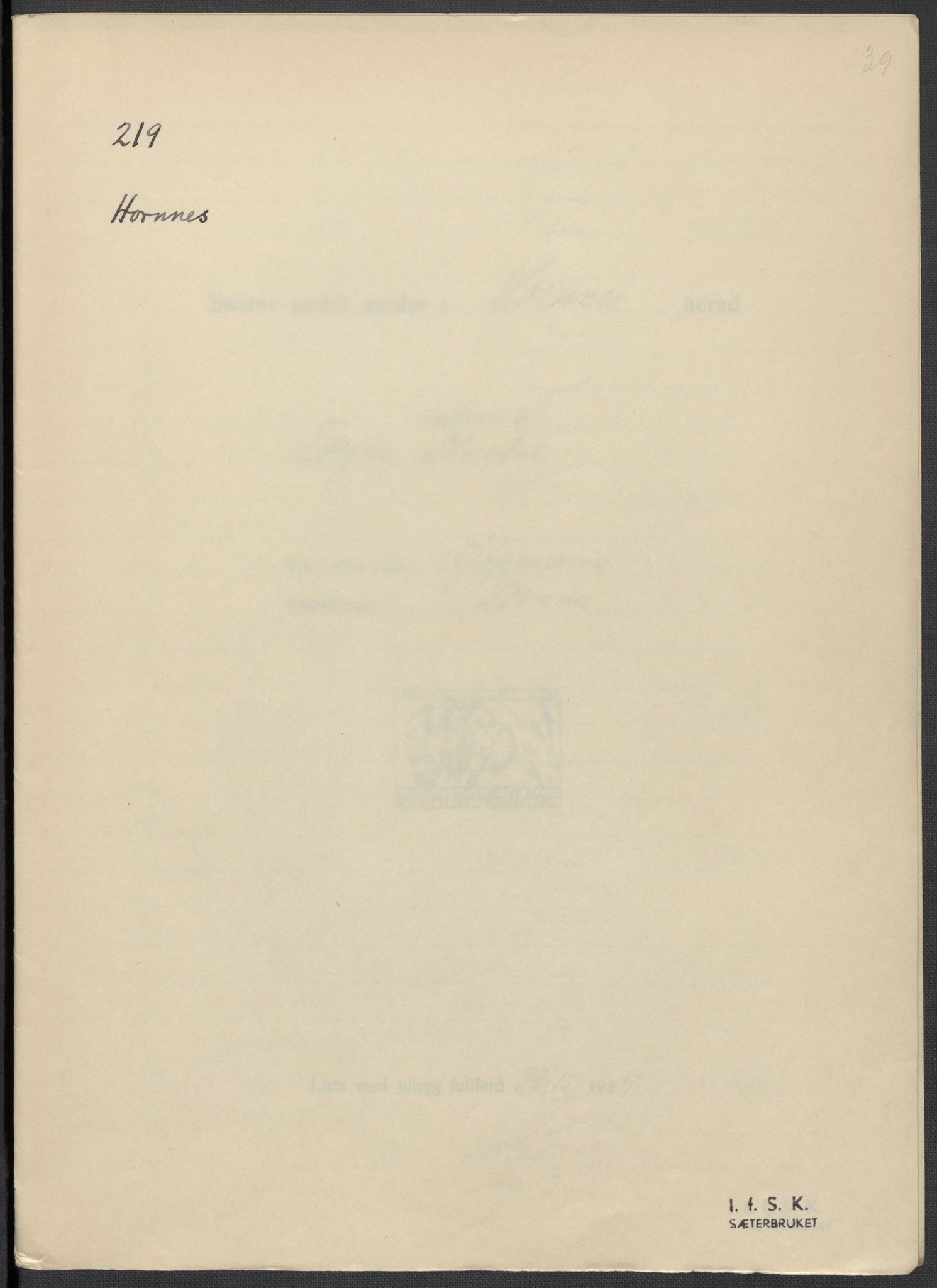 Instituttet for sammenlignende kulturforskning, AV/RA-PA-0424/F/Fc/L0008/0002: Eske B8: / Aust-Agder (perm XX), 1932-1936, p. 39