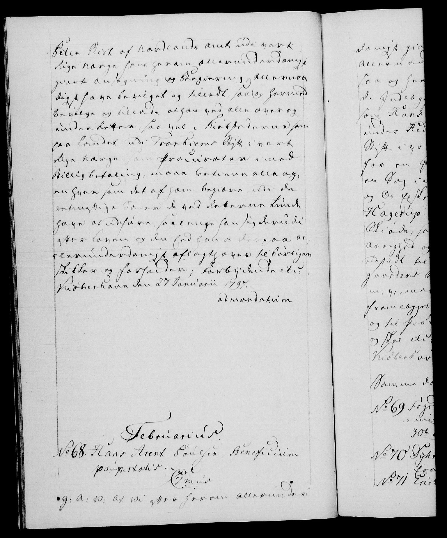 Danske Kanselli 1572-1799, AV/RA-EA-3023/F/Fc/Fca/Fcaa/L0057: Norske registre, 1797, p. 37b