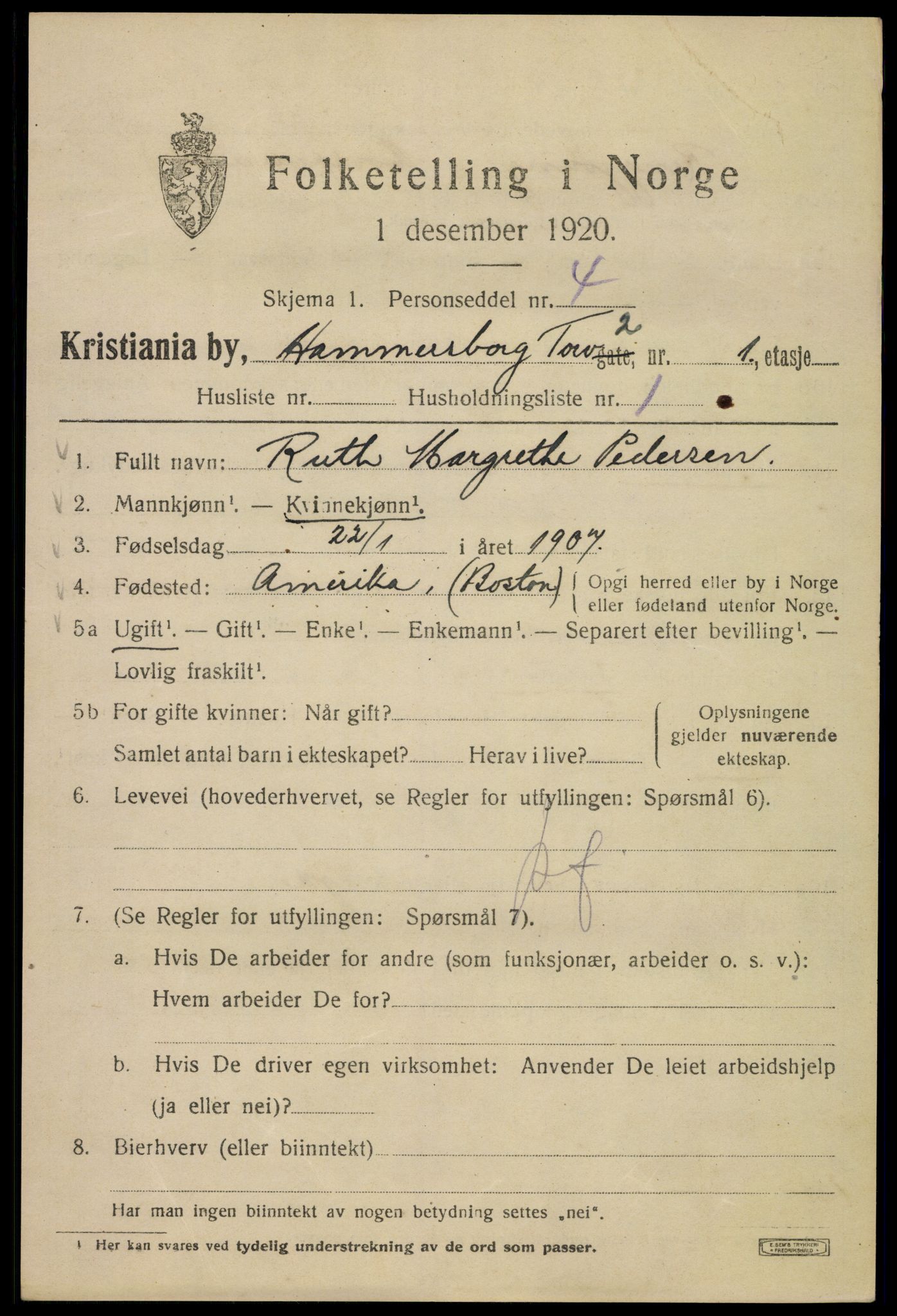 SAO, 1920 census for Kristiania, 1920, p. 268529