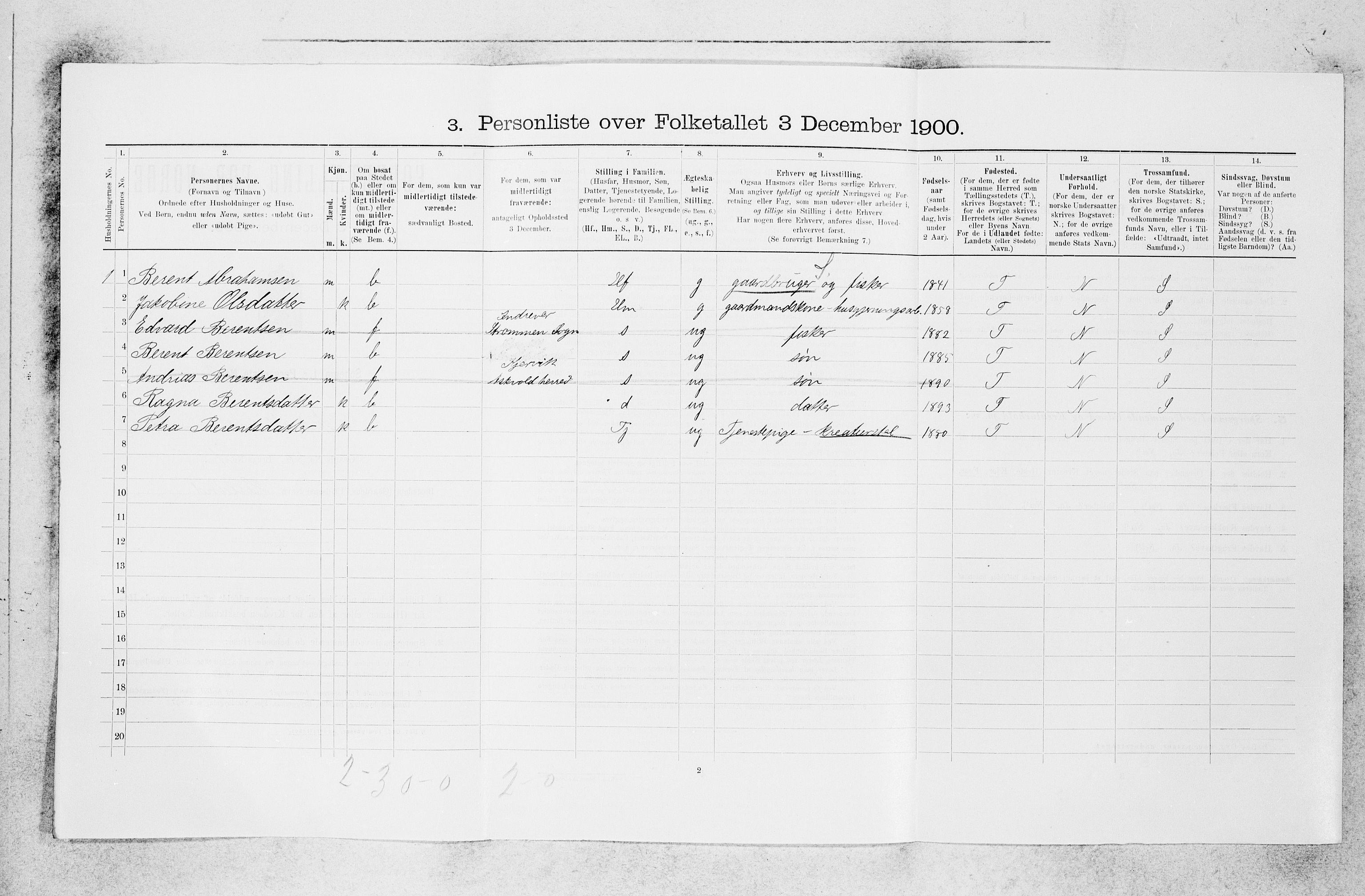SAB, 1900 census for Askvoll, 1900, p. 751