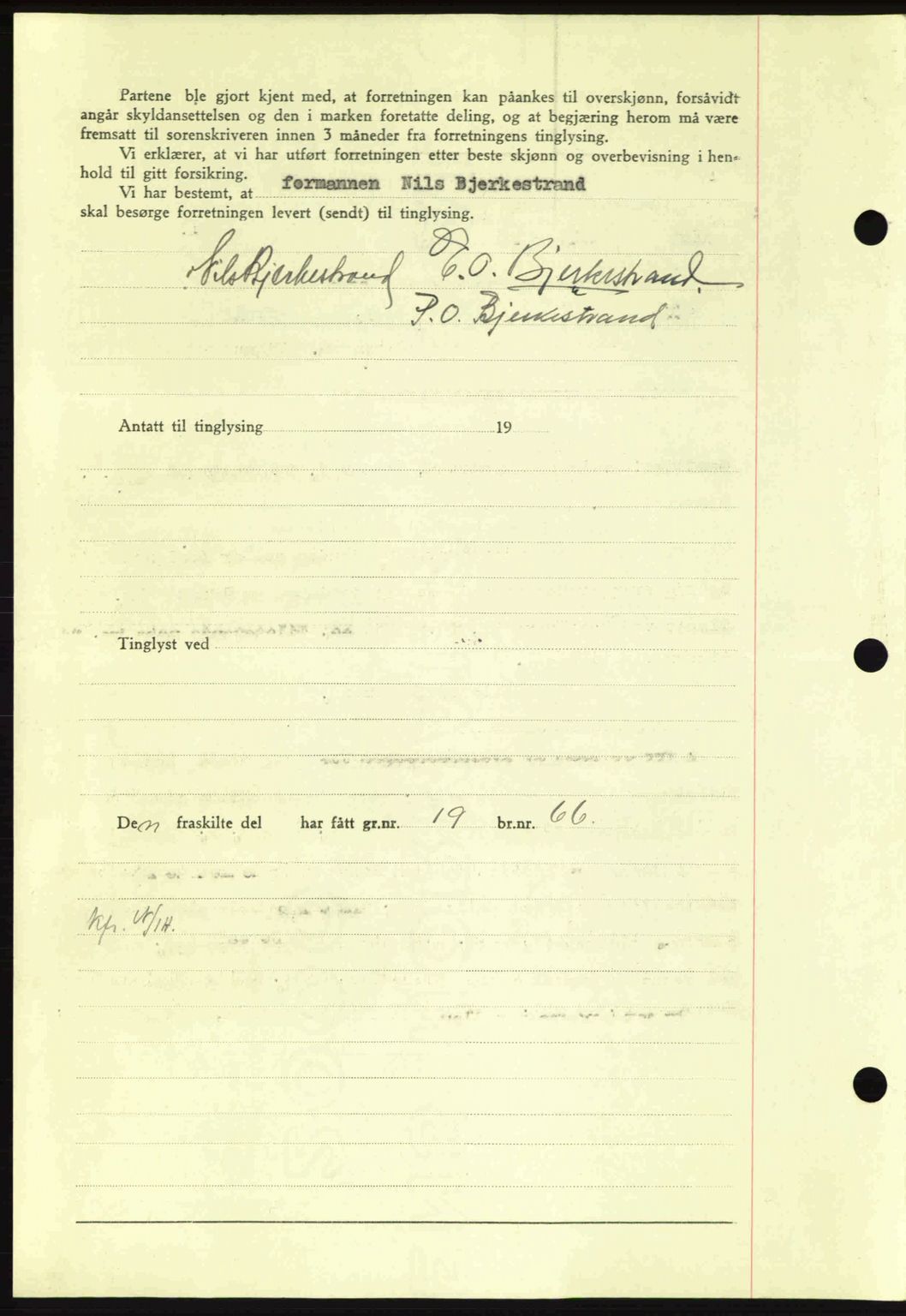 Nordmøre sorenskriveri, AV/SAT-A-4132/1/2/2Ca: Mortgage book no. A93, 1942-1942, Diary no: : 1734/1942