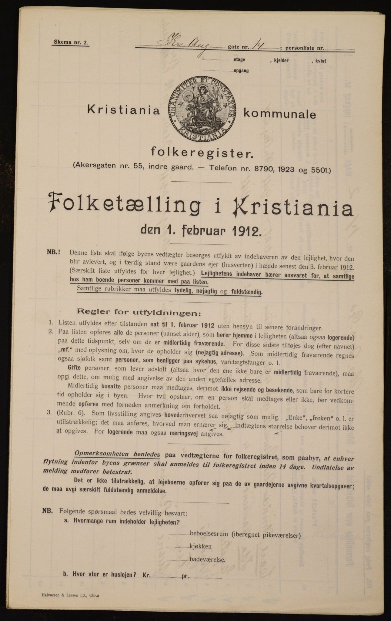 OBA, Municipal Census 1912 for Kristiania, 1912, p. 54316