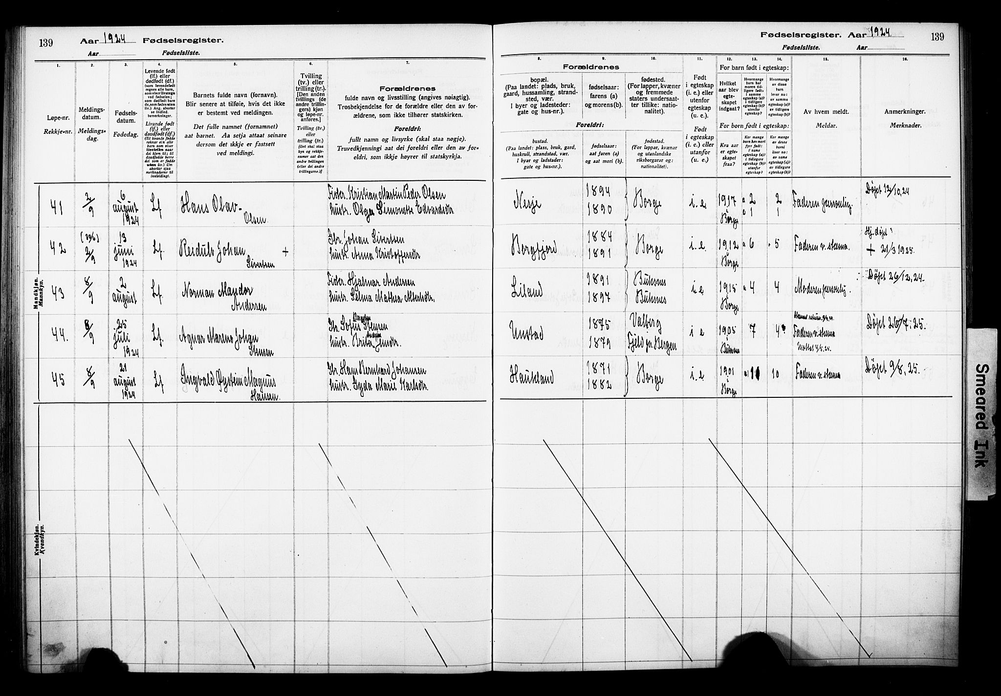 Ministerialprotokoller, klokkerbøker og fødselsregistre - Nordland, AV/SAT-A-1459/880/L1145: Birth register no. 880.II.4.1, 1916-1929, p. 139