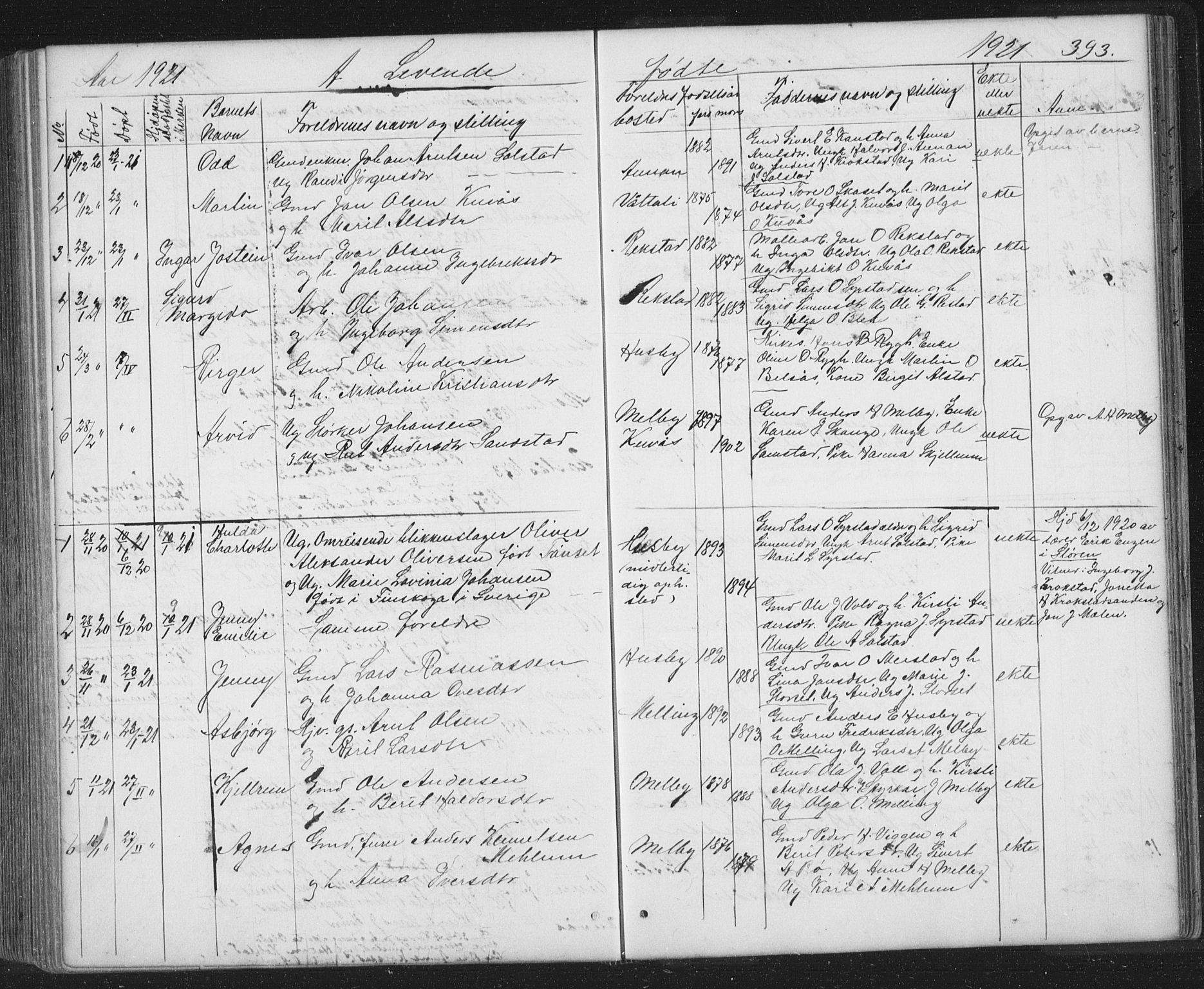 Ministerialprotokoller, klokkerbøker og fødselsregistre - Sør-Trøndelag, SAT/A-1456/667/L0798: Parish register (copy) no. 667C03, 1867-1929, p. 393