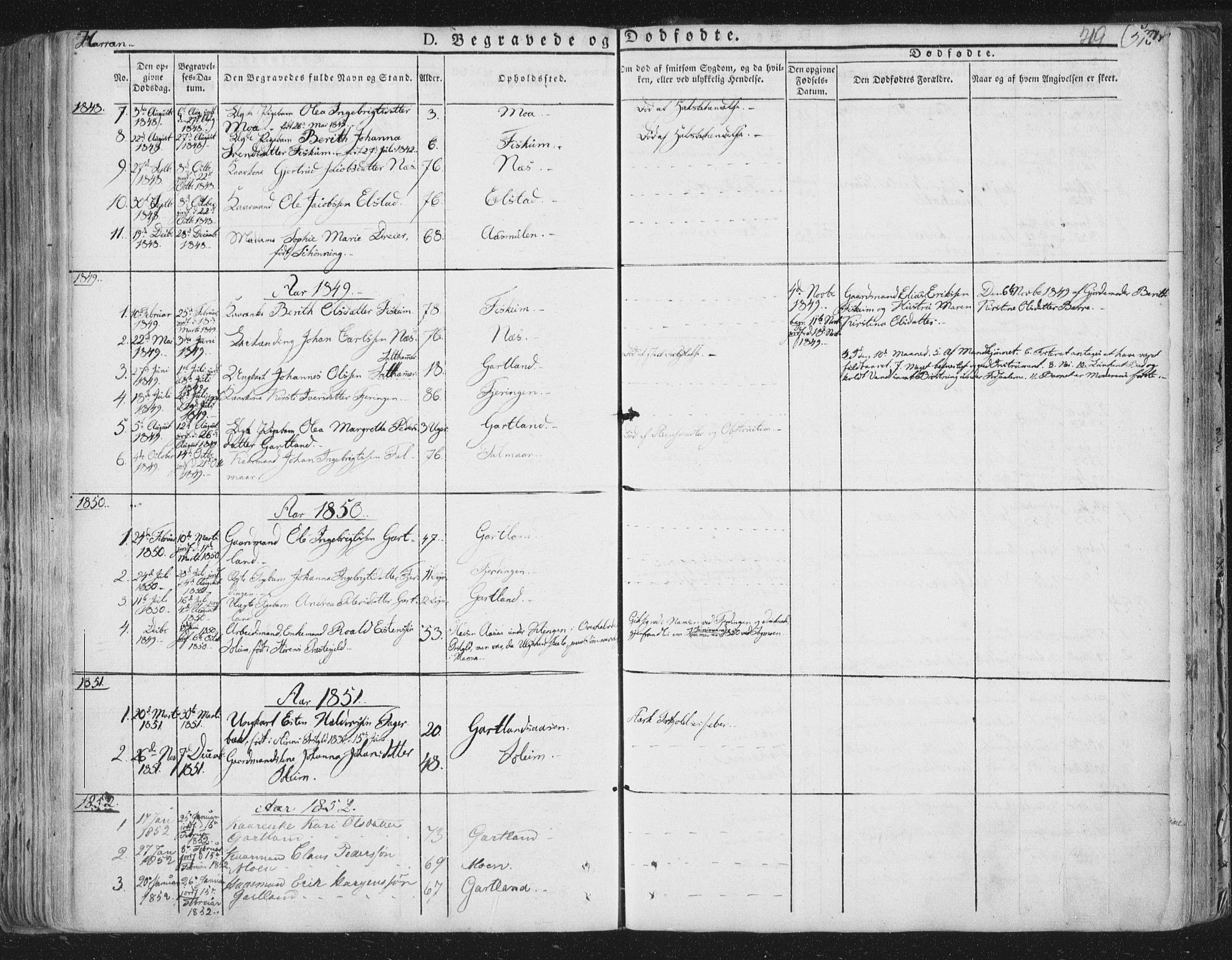 Ministerialprotokoller, klokkerbøker og fødselsregistre - Nord-Trøndelag, SAT/A-1458/758/L0513: Parish register (official) no. 758A02 /3, 1839-1868, p. 219