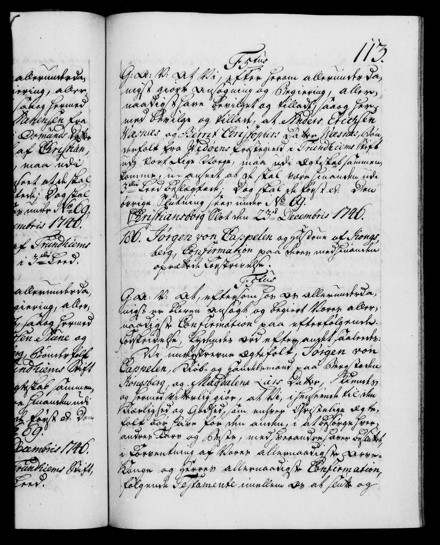 Danske Kanselli 1572-1799, RA/EA-3023/F/Fc/Fca/Fcaa/L0035: Norske registre, 1746-1748, p. 113a