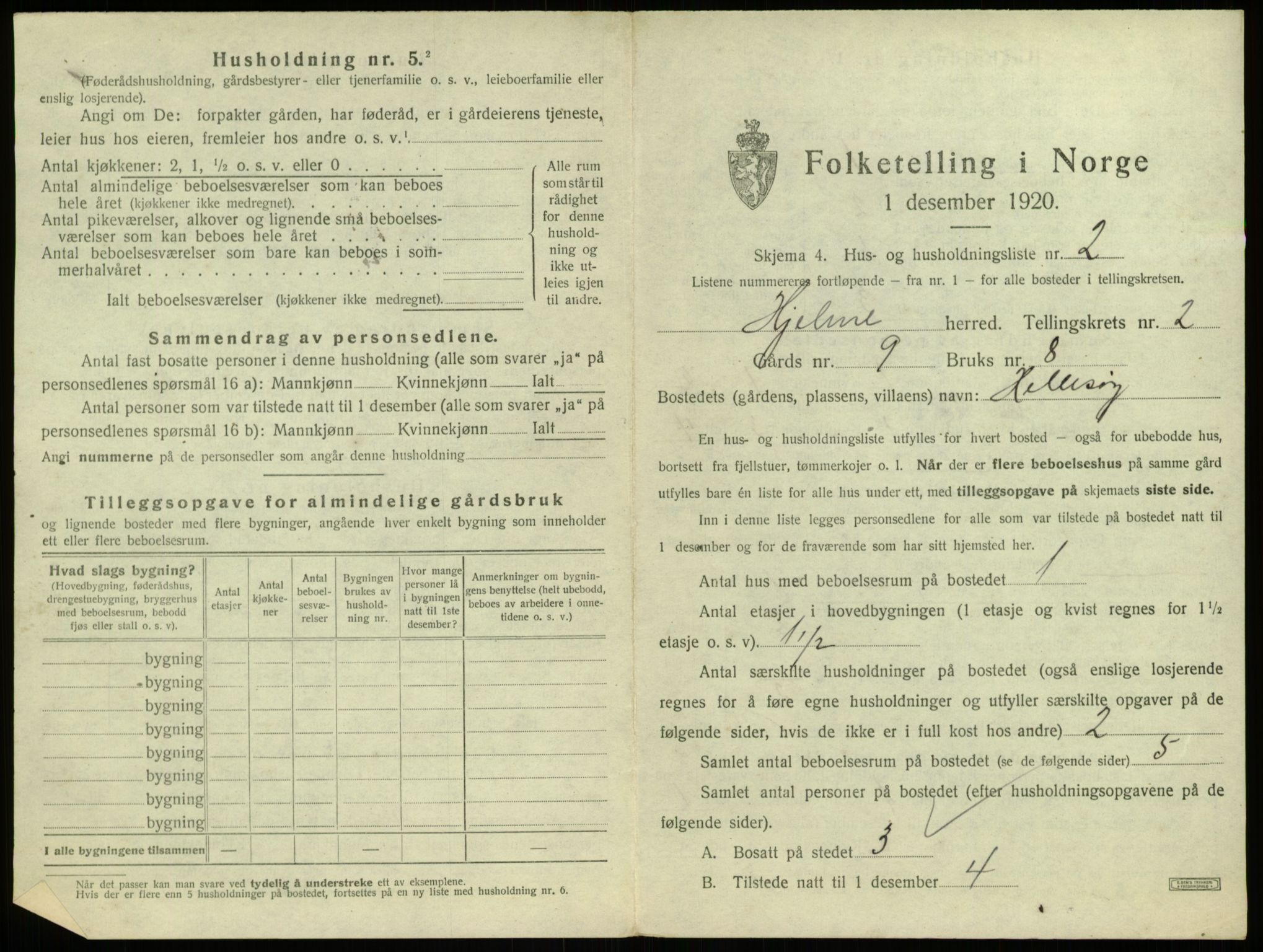 SAB, 1920 census for Hjelme, 1920, p. 130