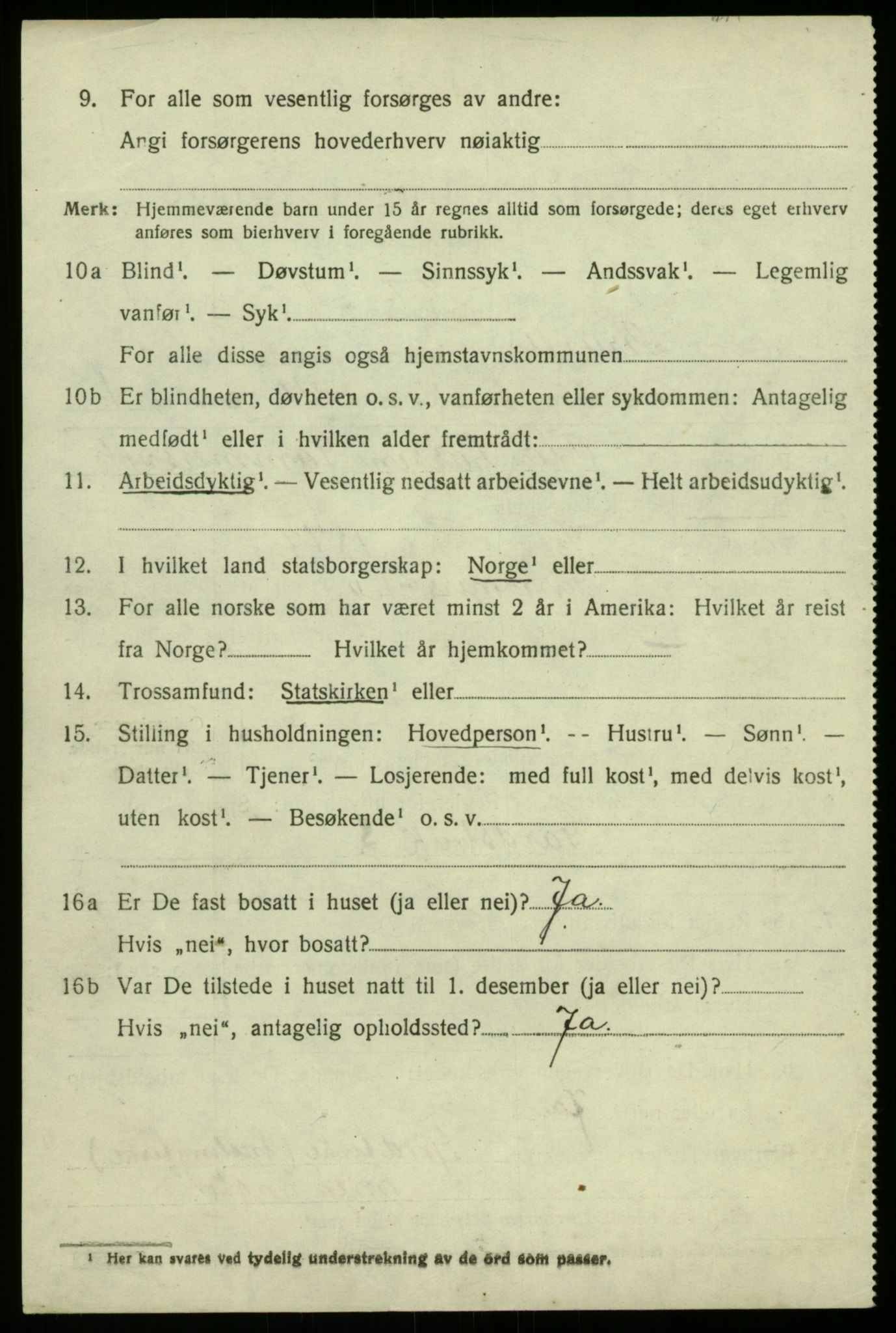 SAB, 1920 census for Bruvik, 1920, p. 7883