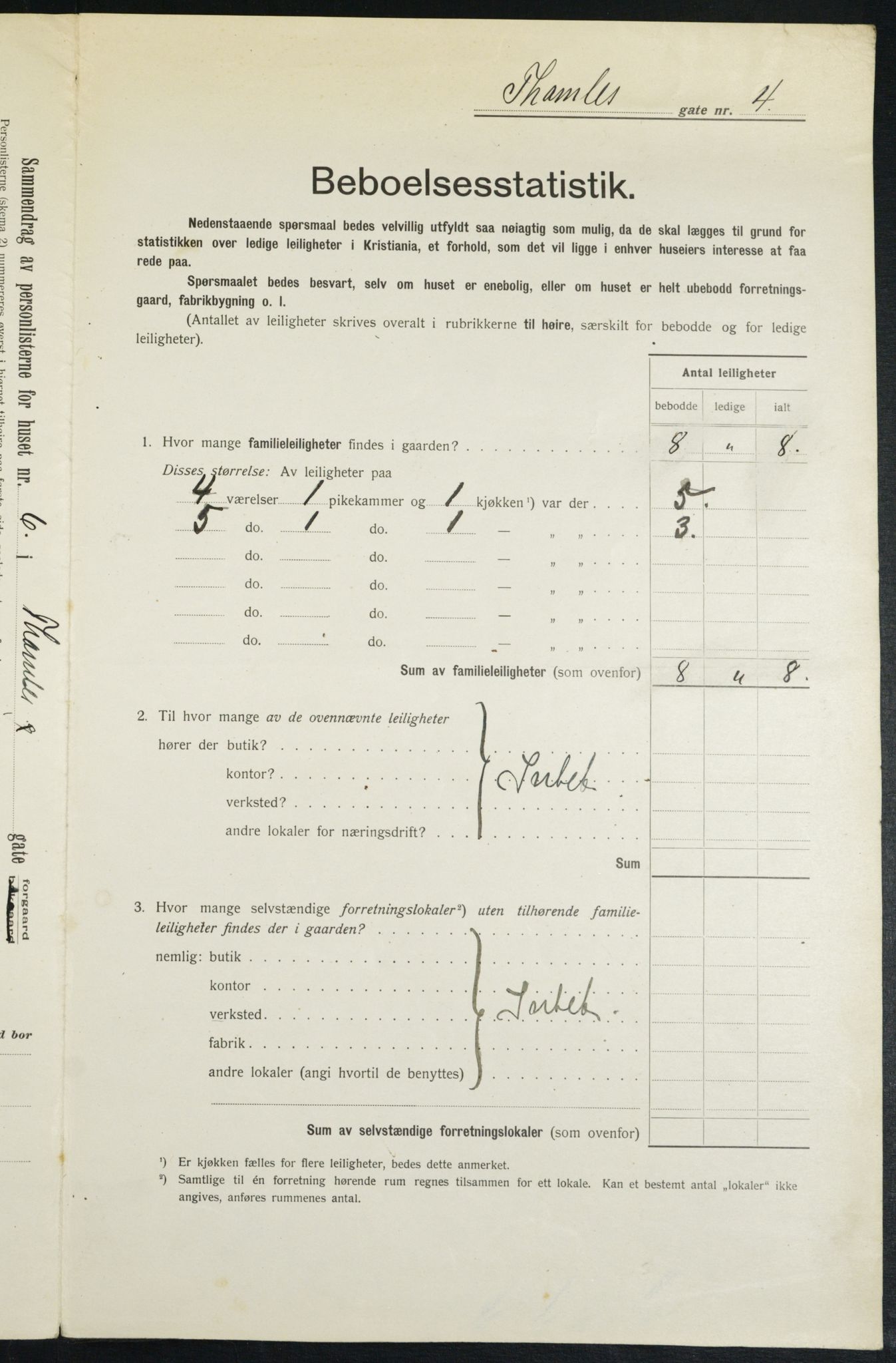 OBA, Municipal Census 1913 for Kristiania, 1913, p. 109255