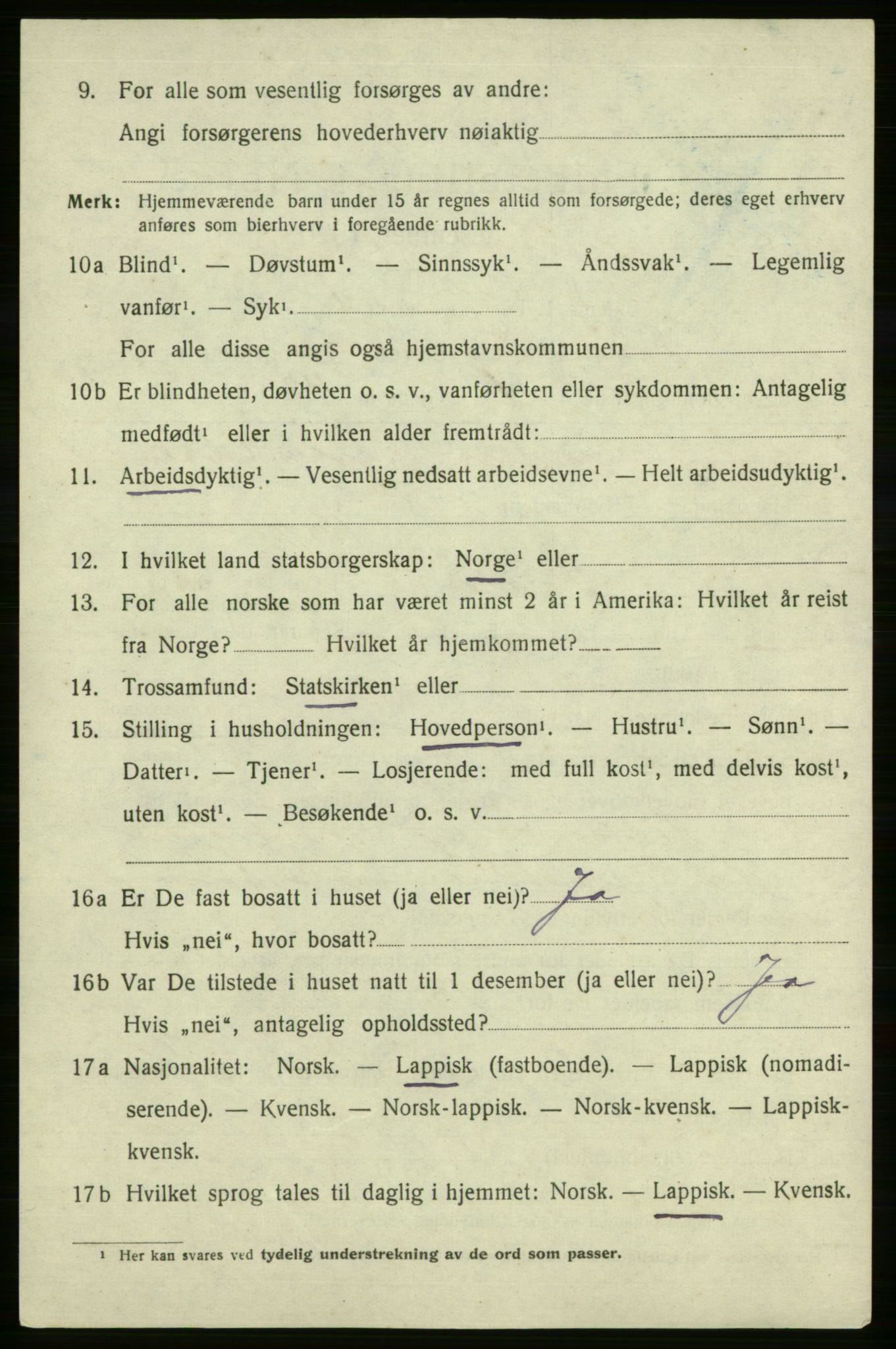 SATØ, 1920 census for , 1920, p. 1583