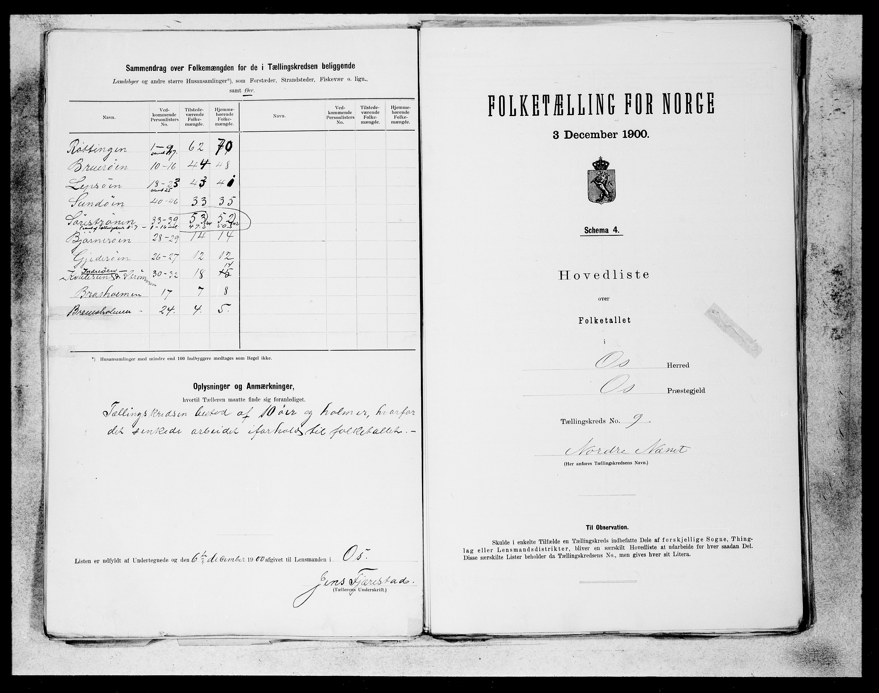 SAB, 1900 census for Os, 1900, p. 17