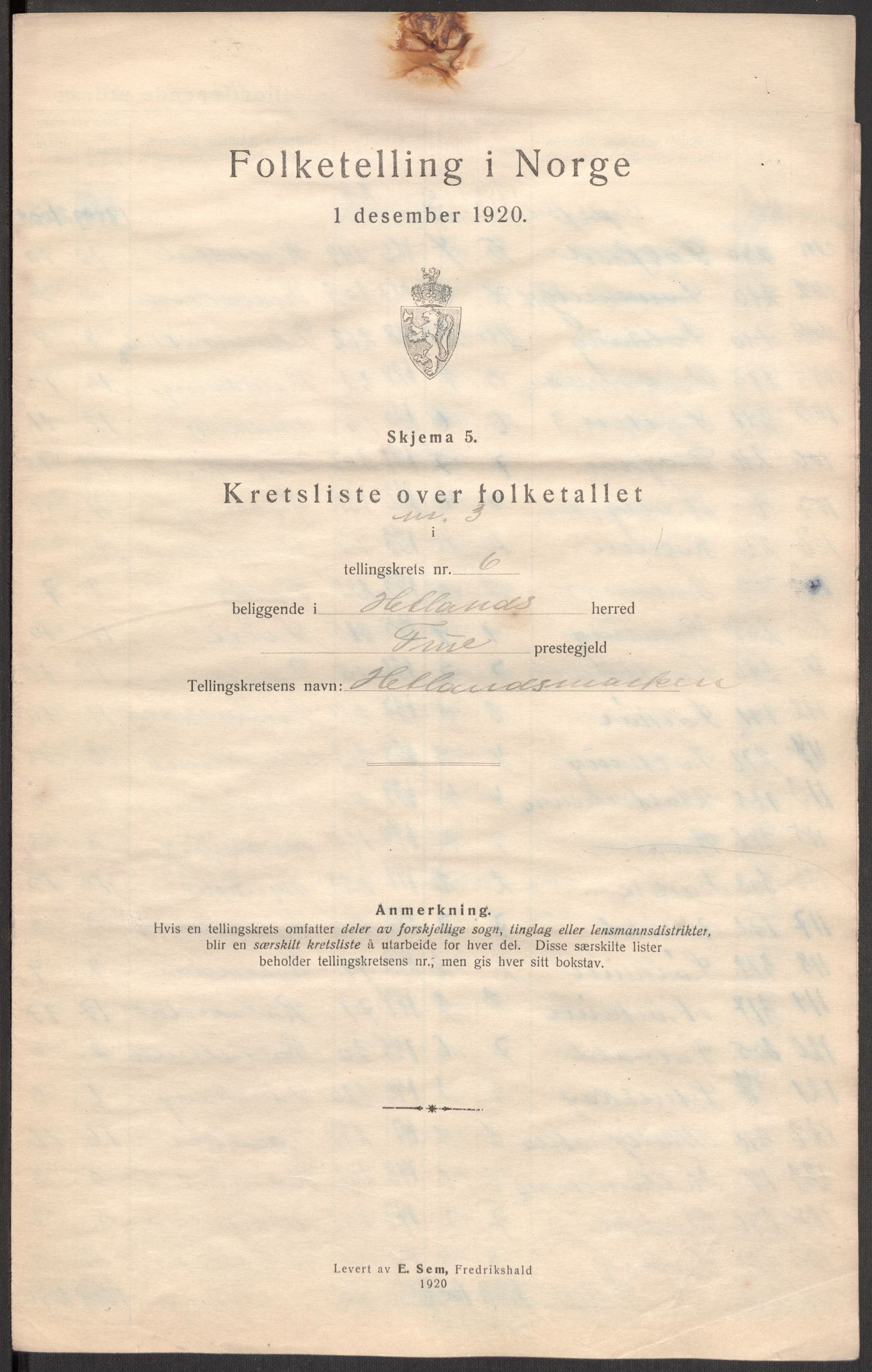 SAST, 1920 census for Hetland, 1920, p. 32